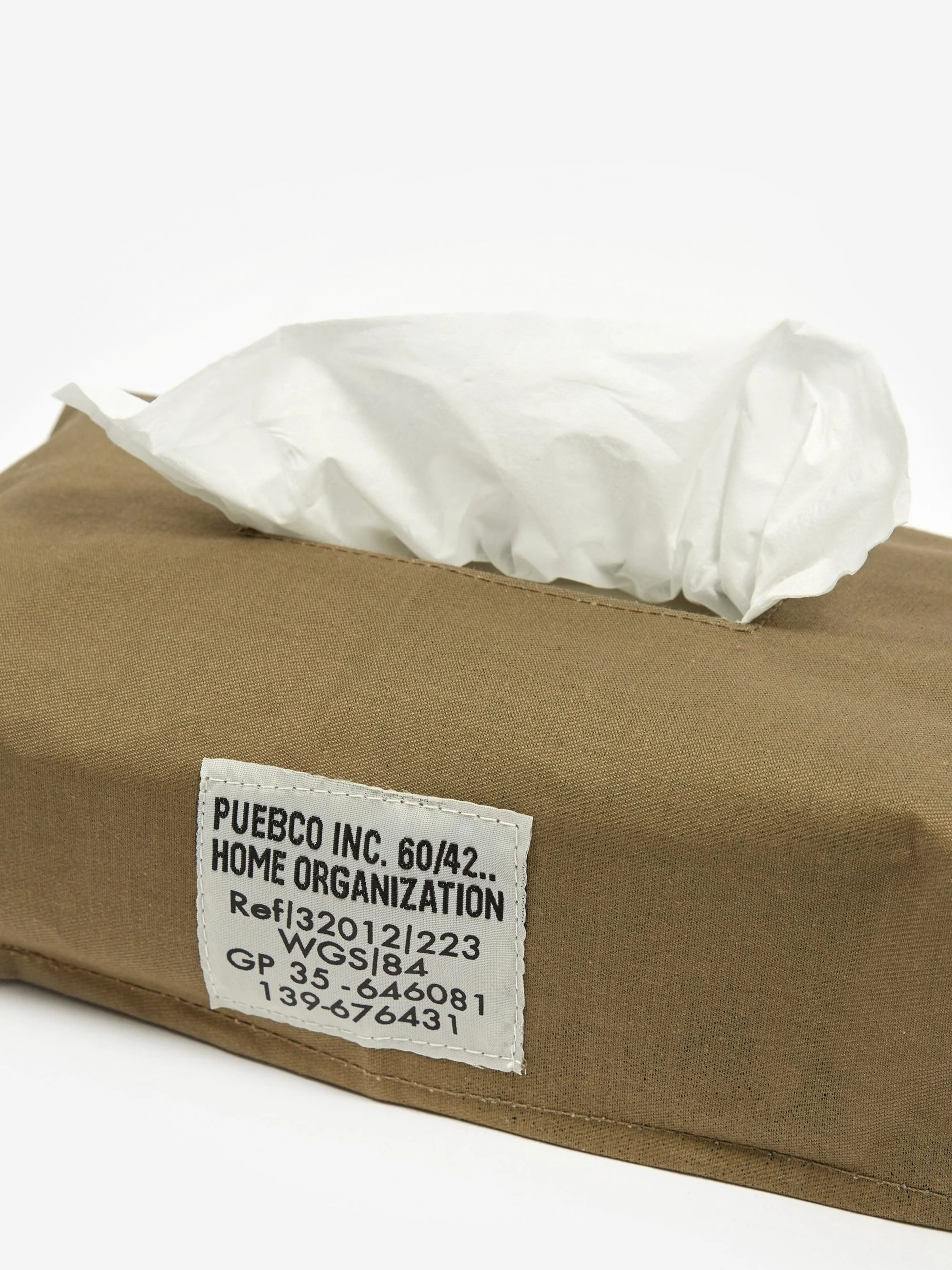 Puebco Laminated Fabric Tissue Box Cover - Olive - Image 3