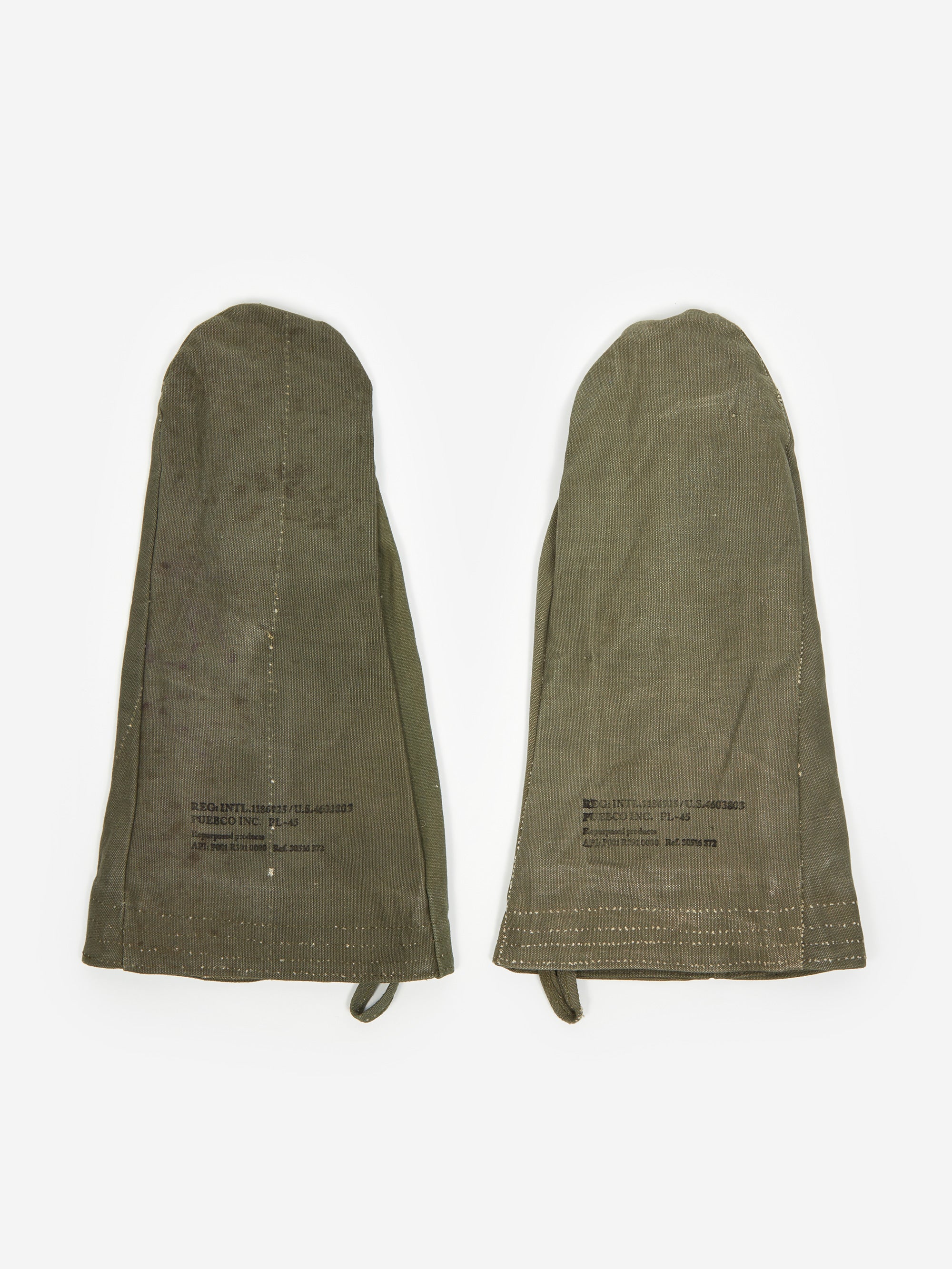 Puebco Vintage Tent Fabric Mittens Pair - Olive