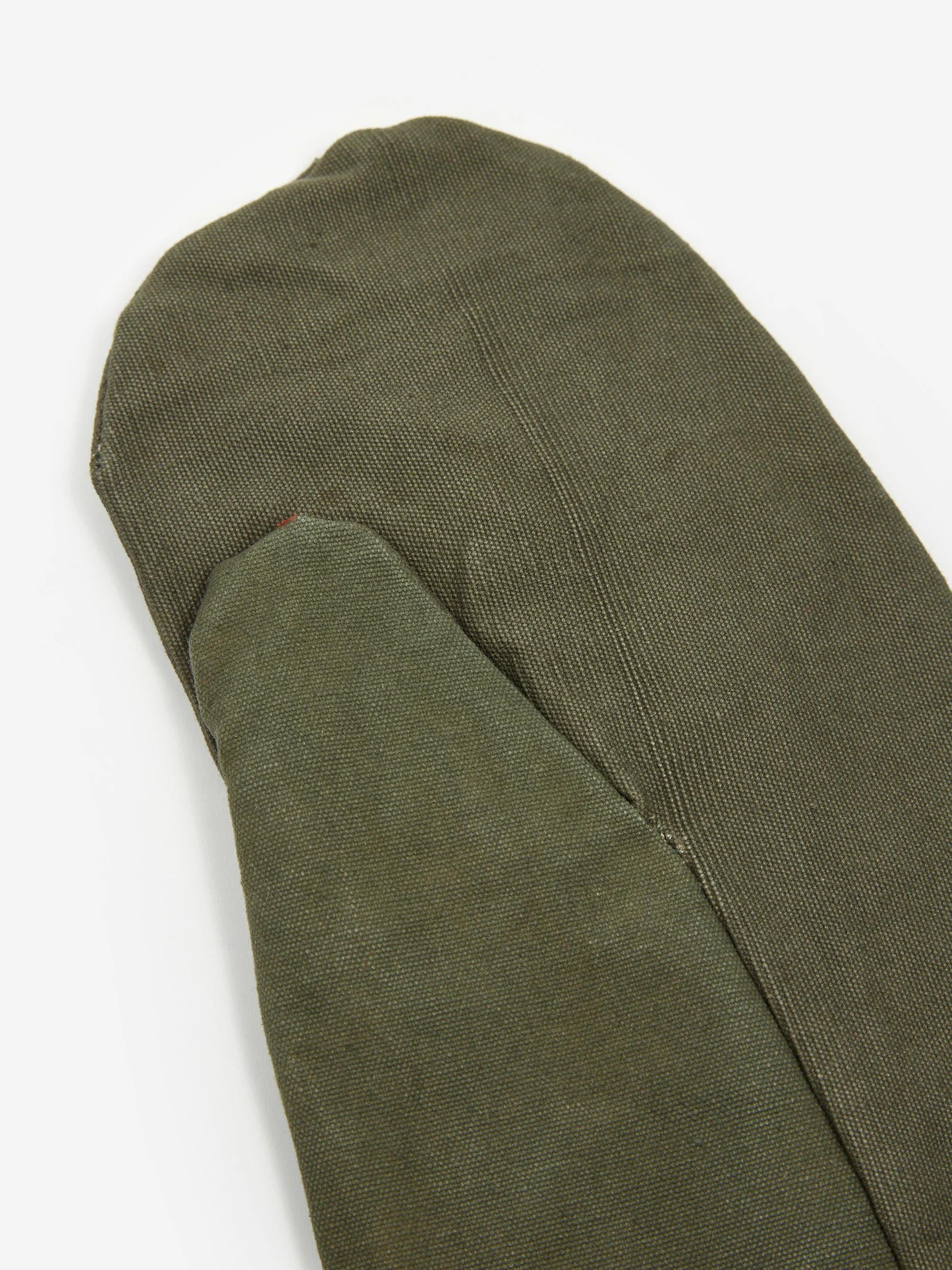 Puebco Vintage Tent Fabric Mittens Pair - Olive - Image 2