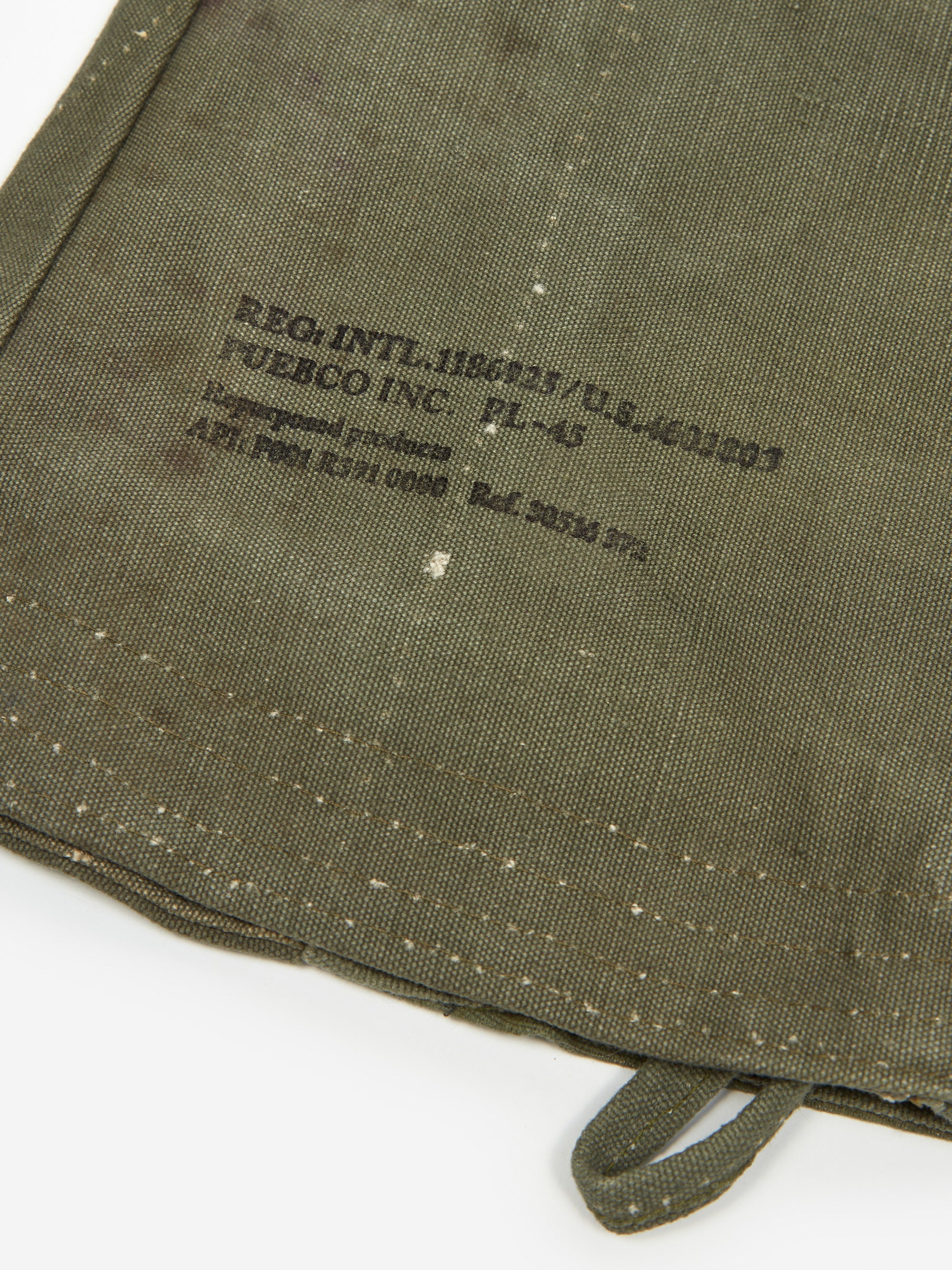 Puebco Vintage Tent Fabric Mittens Pair - Olive - Image 4