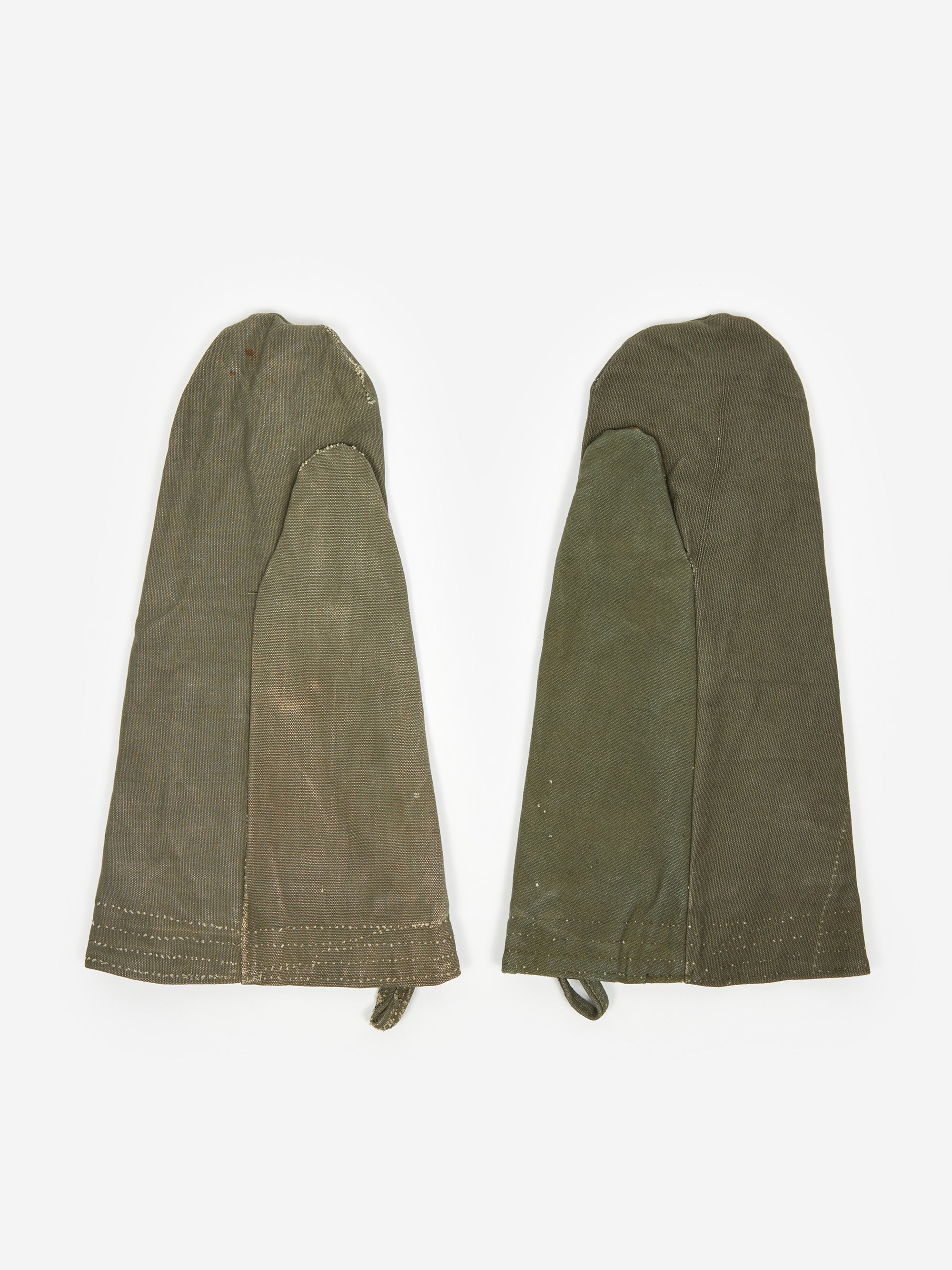 Puebco Vintage Tent Fabric Mittens Pair - Olive - Image 5