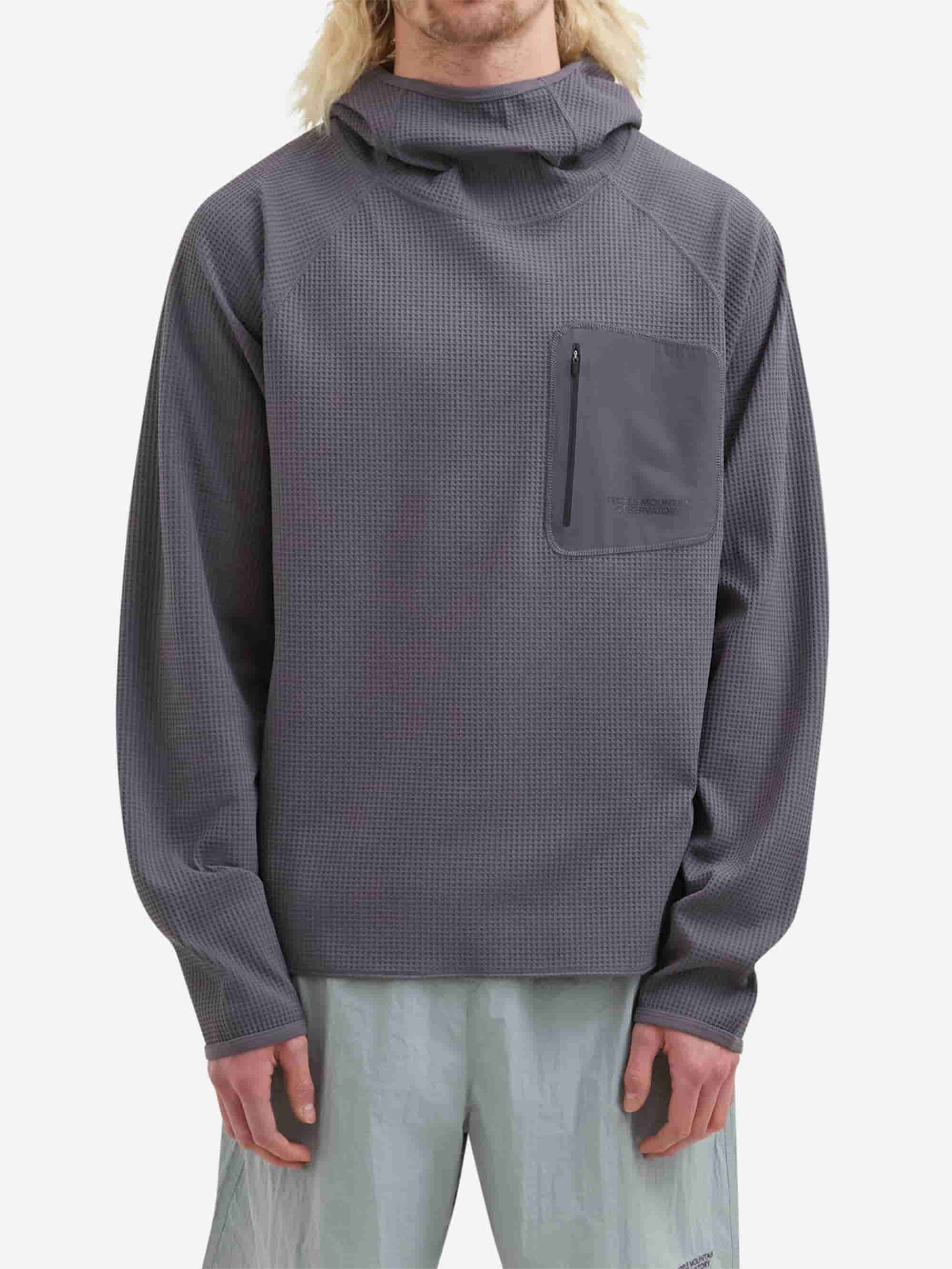 Purple Mountain Observatory Waffle Balaclava Hoodie - Charcoal - Image 2