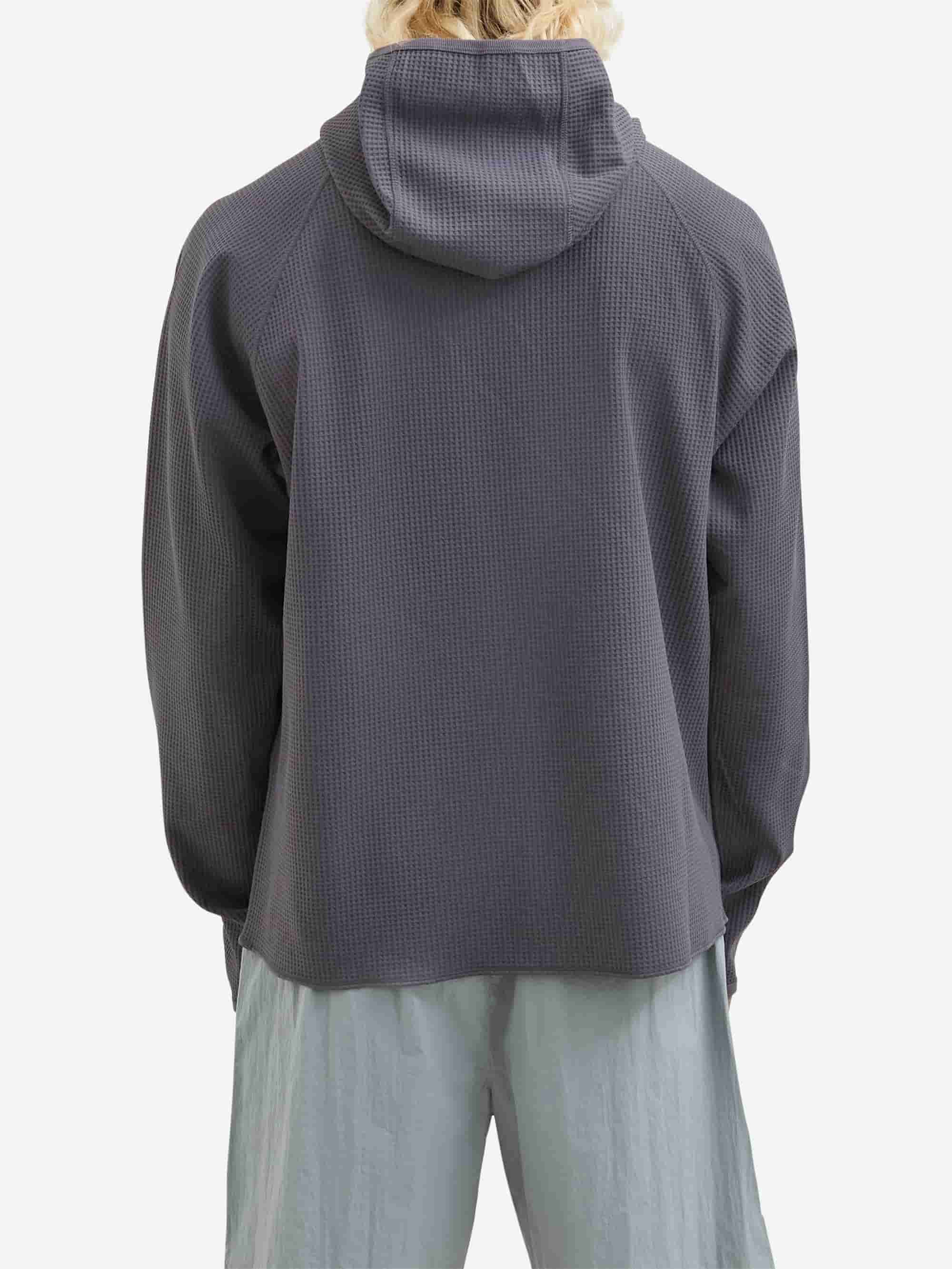 Purple Mountain Observatory Waffle Balaclava Hoodie - Charcoal - Image 4