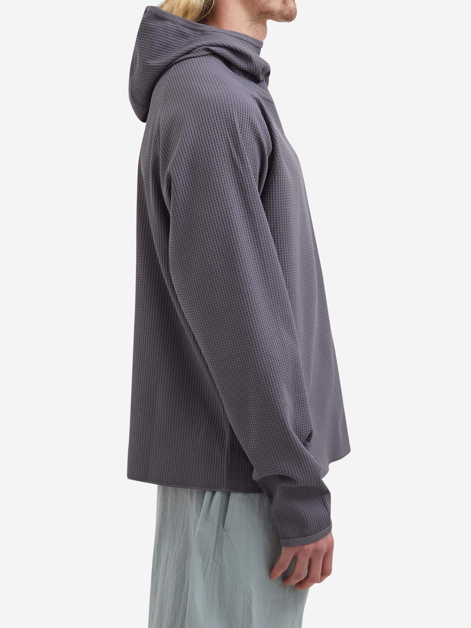 Purple Mountain Observatory Waffle Balaclava Hoodie - Charcoal - Image 5