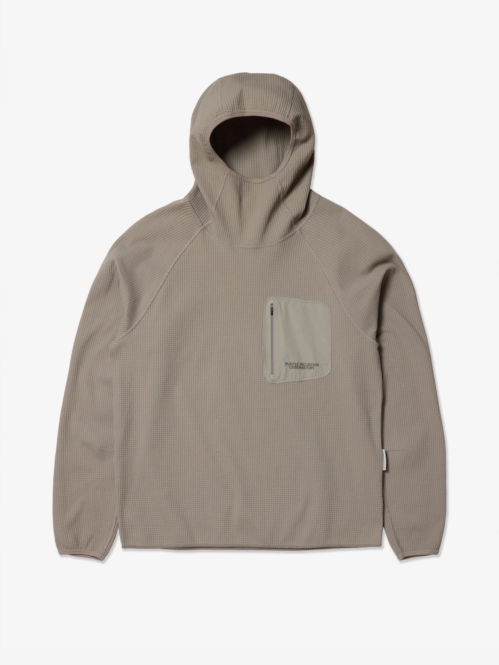Purple Mountain Observatory Waffle Balaclava Hoodie - Concrete