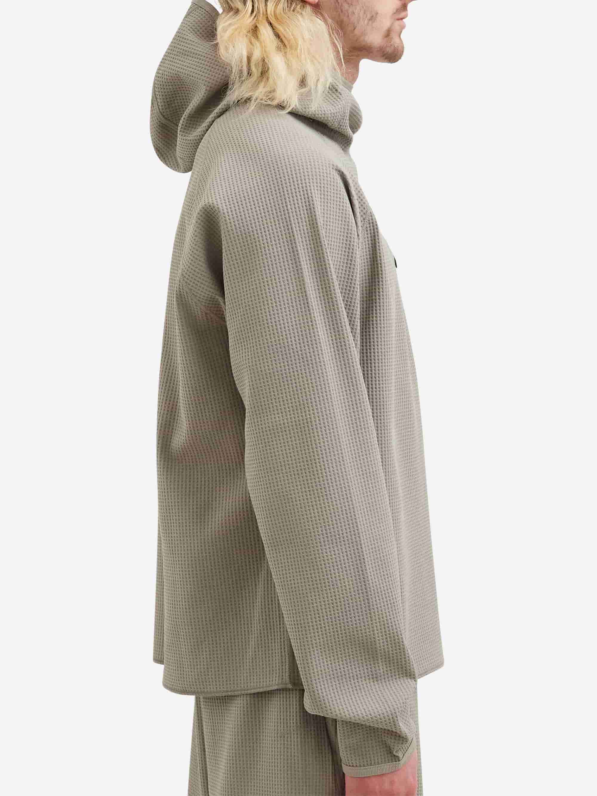 Purple Mountain Observatory Waffle Balaclava Hoodie - Concrete - Image 6