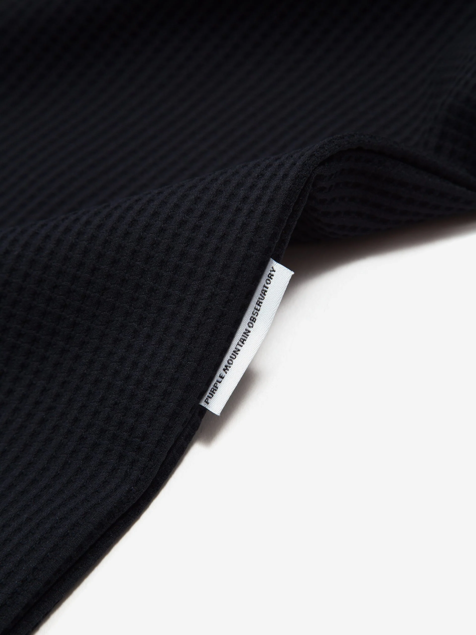 Purple Mountain Observatory Waffle LS Tee - Black - Image 3