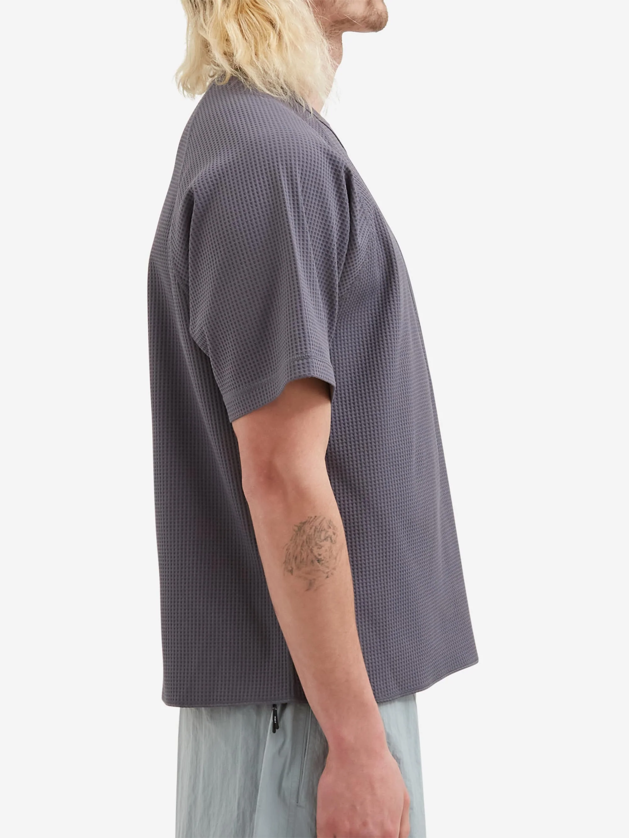 Purple Mountain Observatory Waffle Shortsleeve Crewneck - Charcoal - Image 5