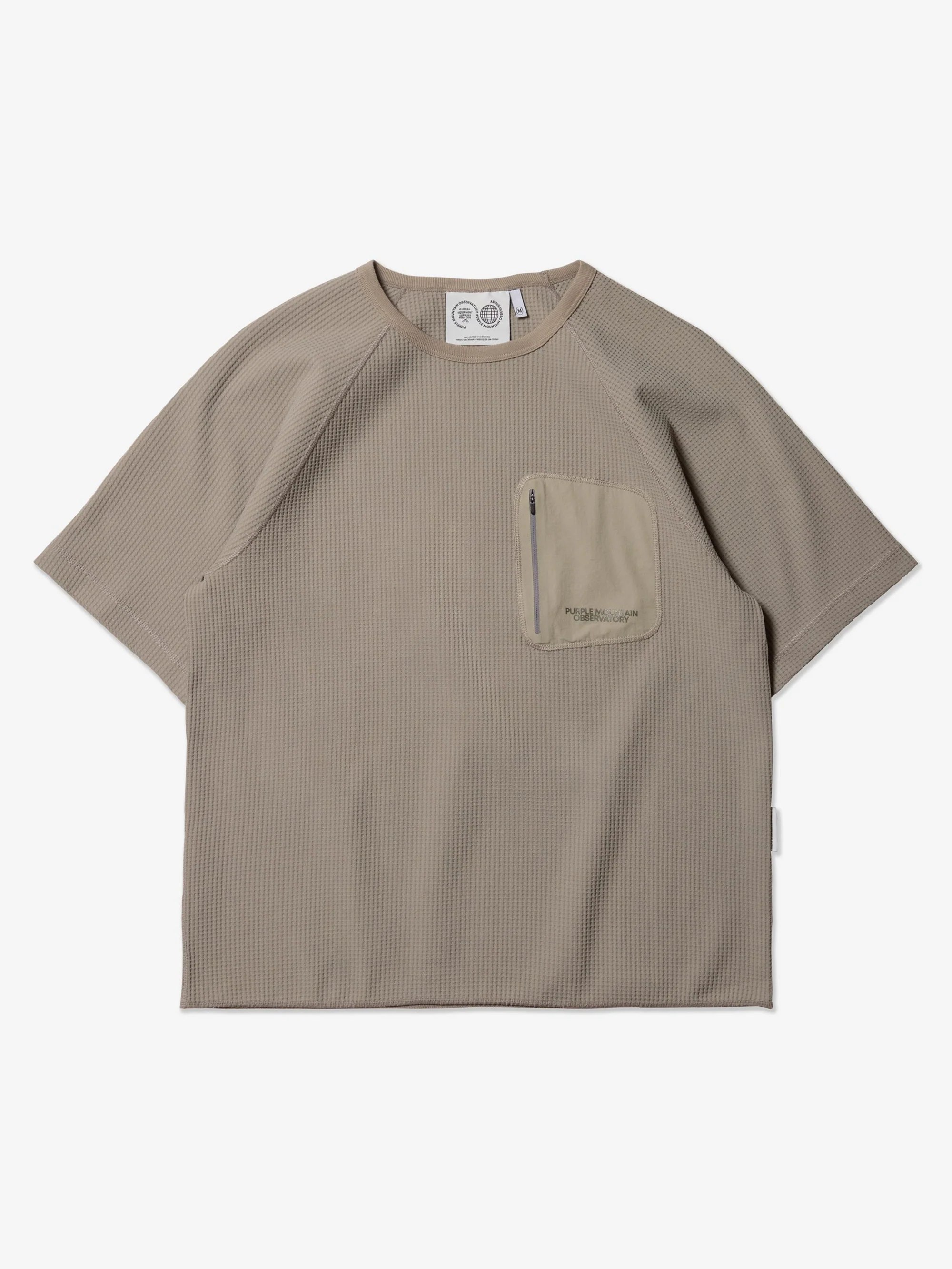 Purple Mountain Observatory Waffle Shortsleeve Crewneck - Concrete