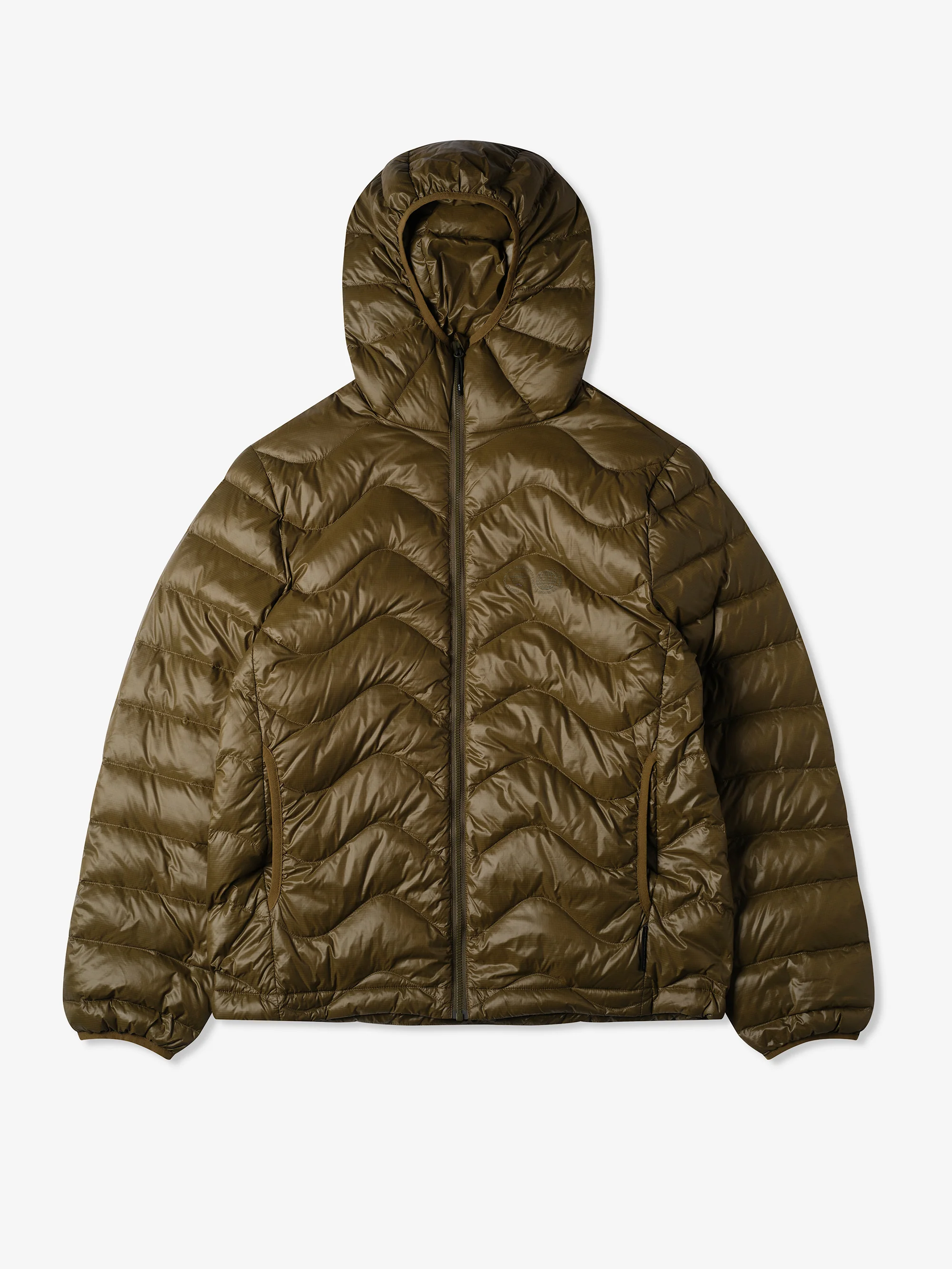 Purple Mountain Observatory Waves Hooded Puffer - Dark Olive