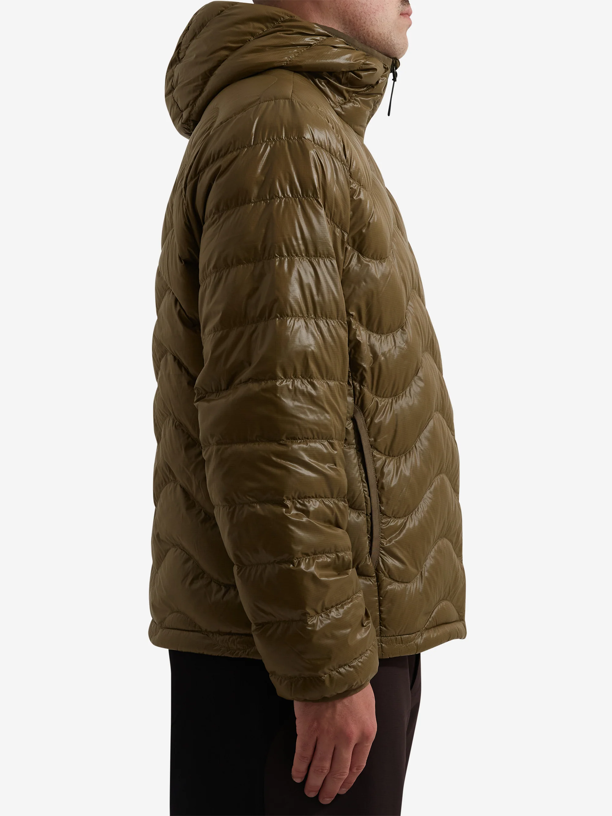 Purple Mountain Observatory Waves Hooded Puffer - Dark Olive - Image 5