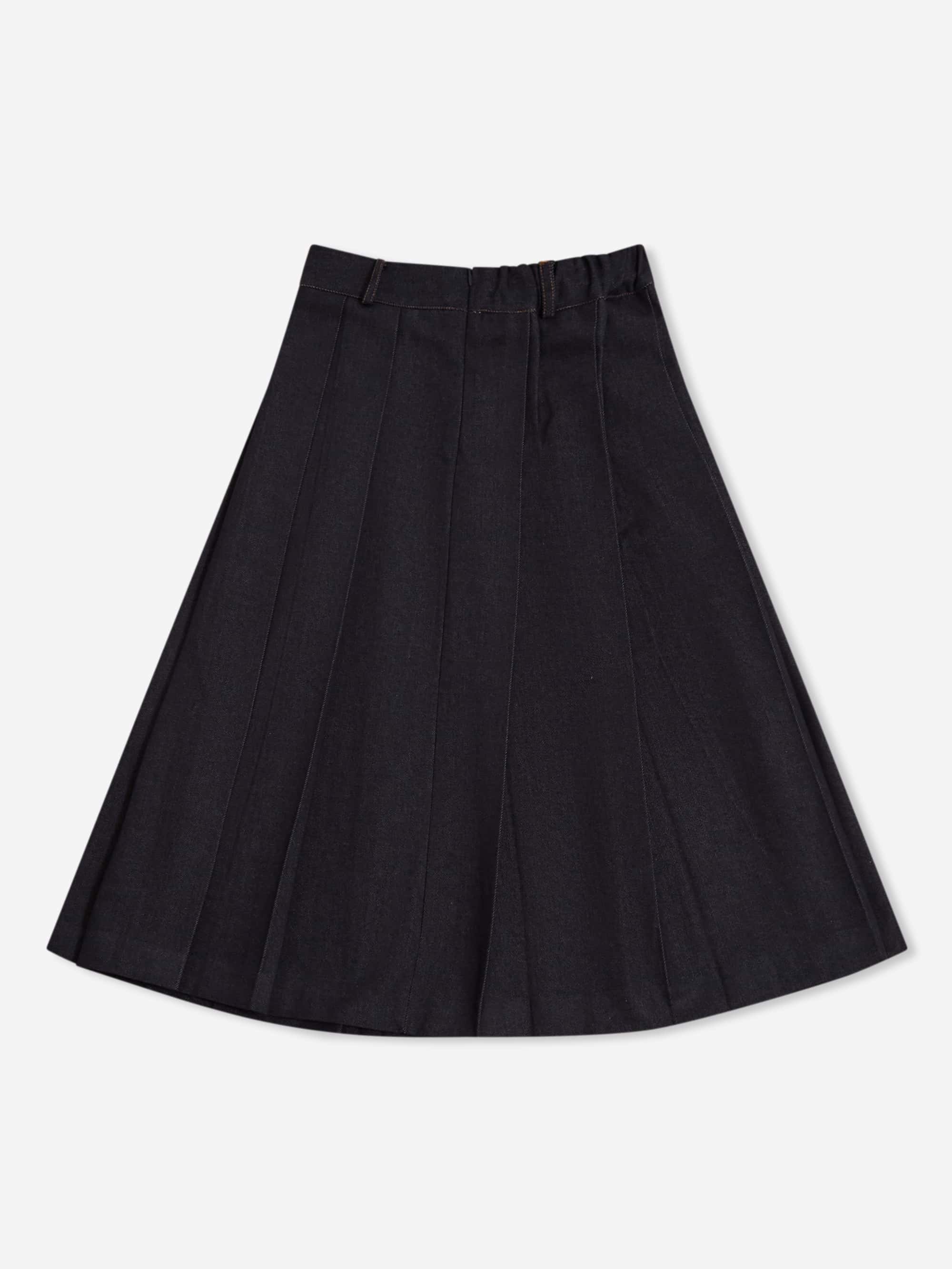 Estudio Niksen Raw Denim Pleated Skirt - Indigo - Image 6
