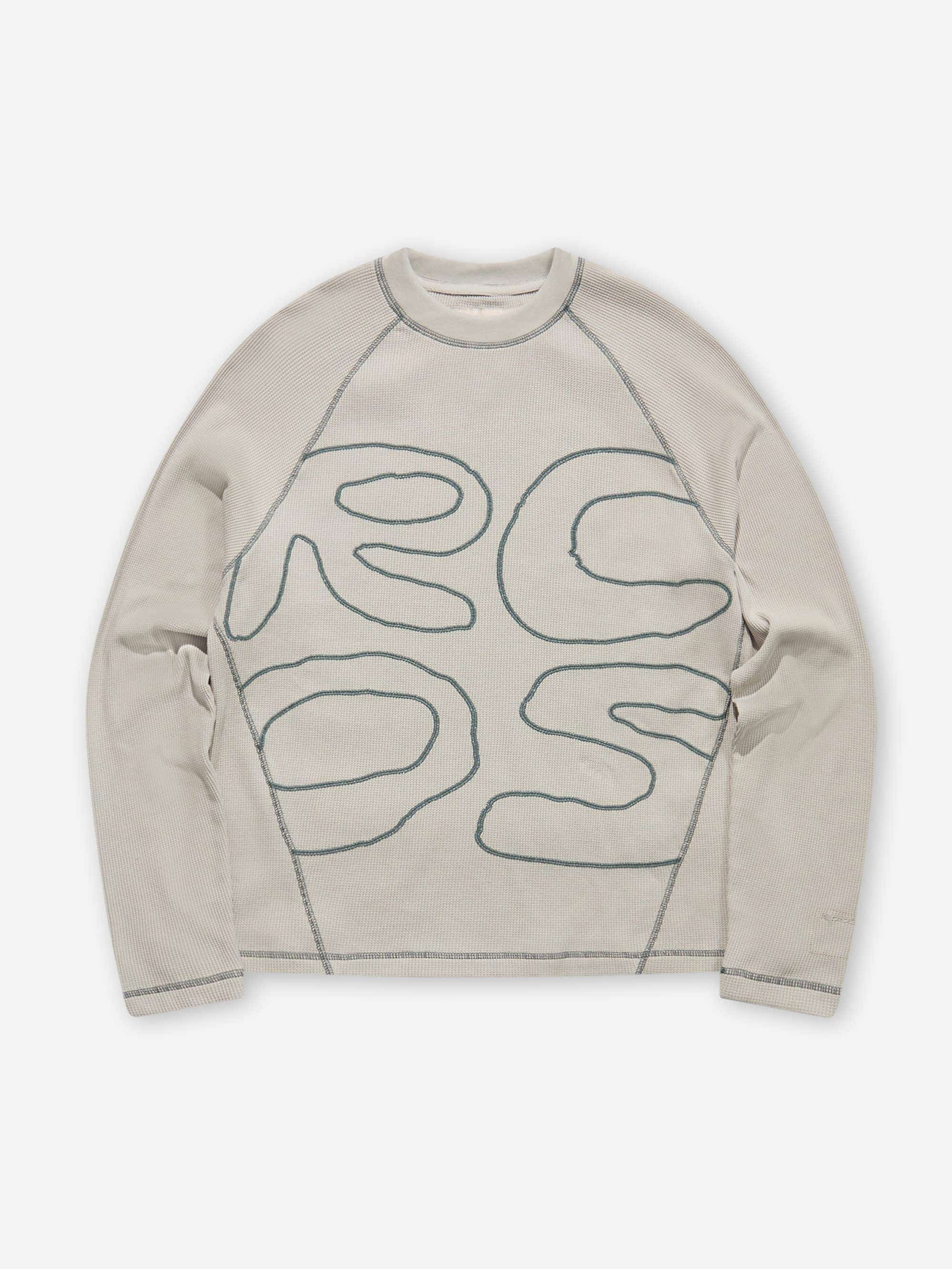 RCOS Stack Logo Waffleknit Longsleeve - Stone