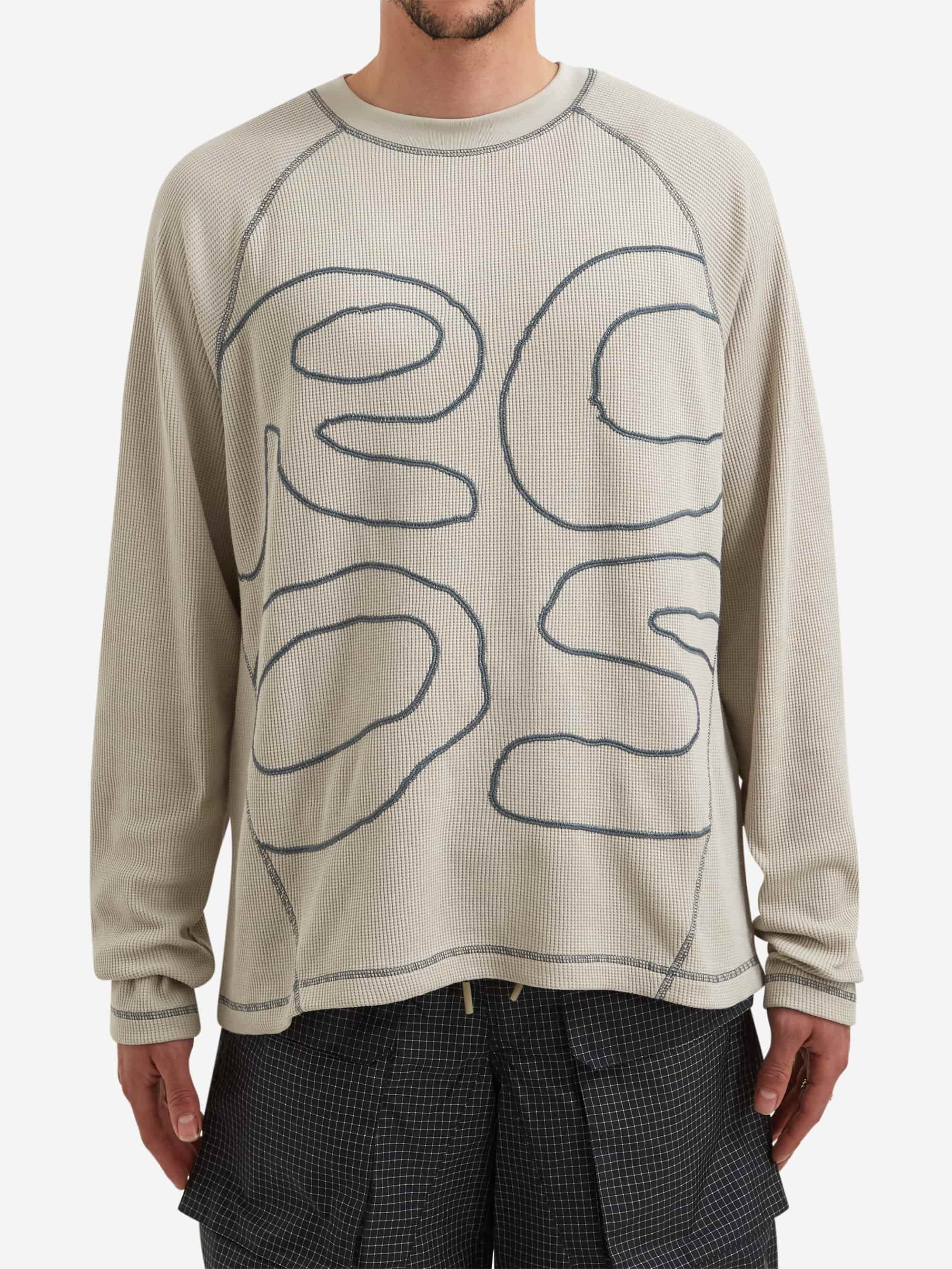 RCOS Stack Logo Waffleknit Longsleeve - Stone - Image 2