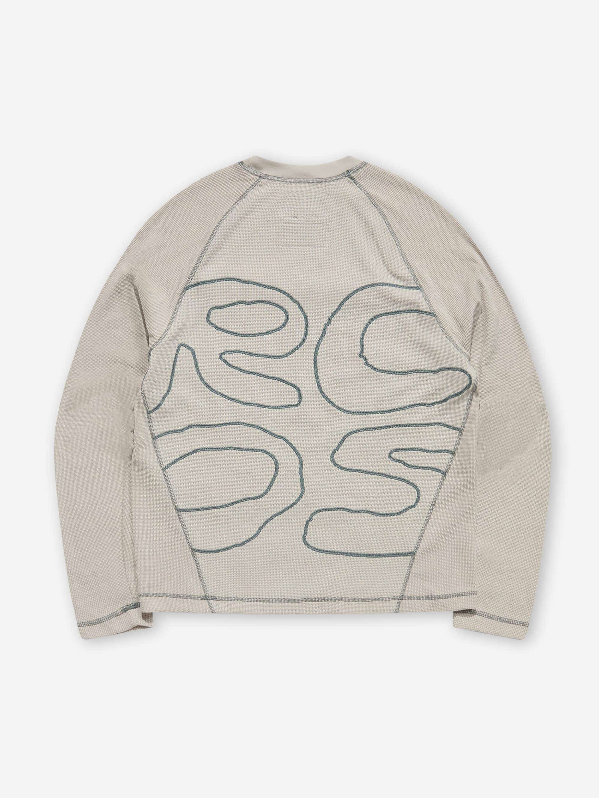 RCOS Stack Logo Waffleknit Longsleeve - Stone - Image 3