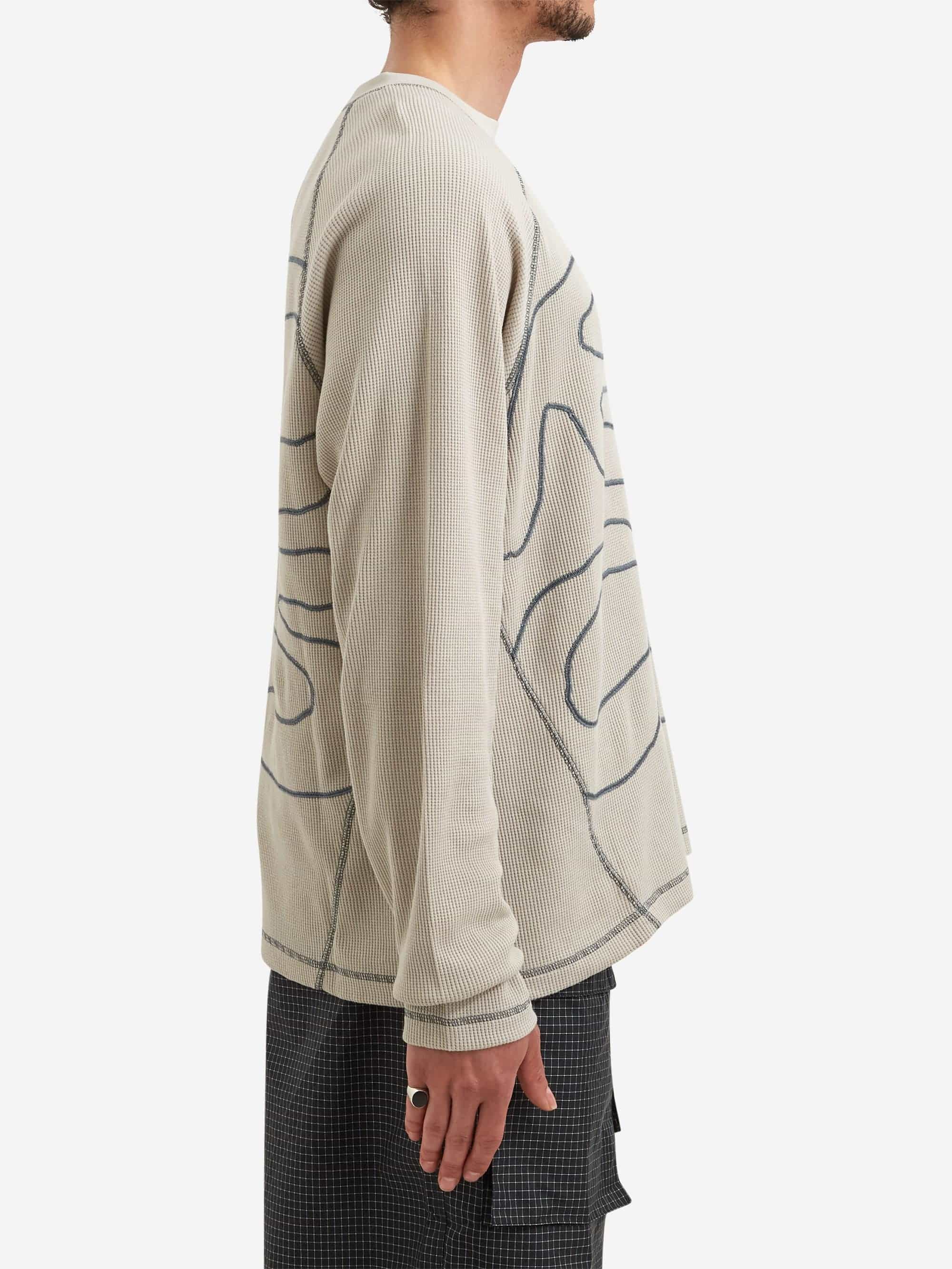RCOS Stack Logo Waffleknit Longsleeve - Stone - Image 5