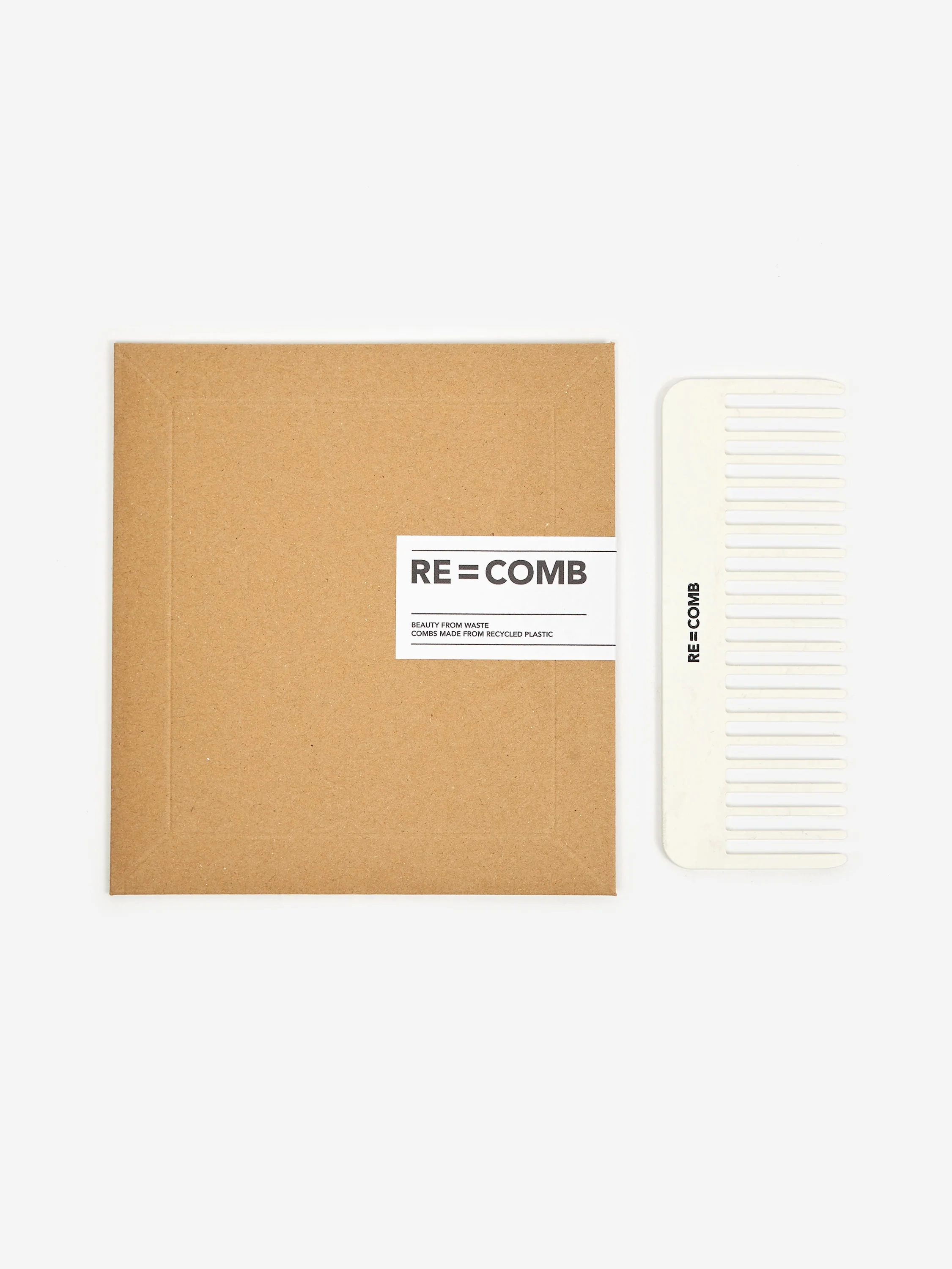 RE=COMB Recycled Plastic Hair Comb - Chalk - Image 4
