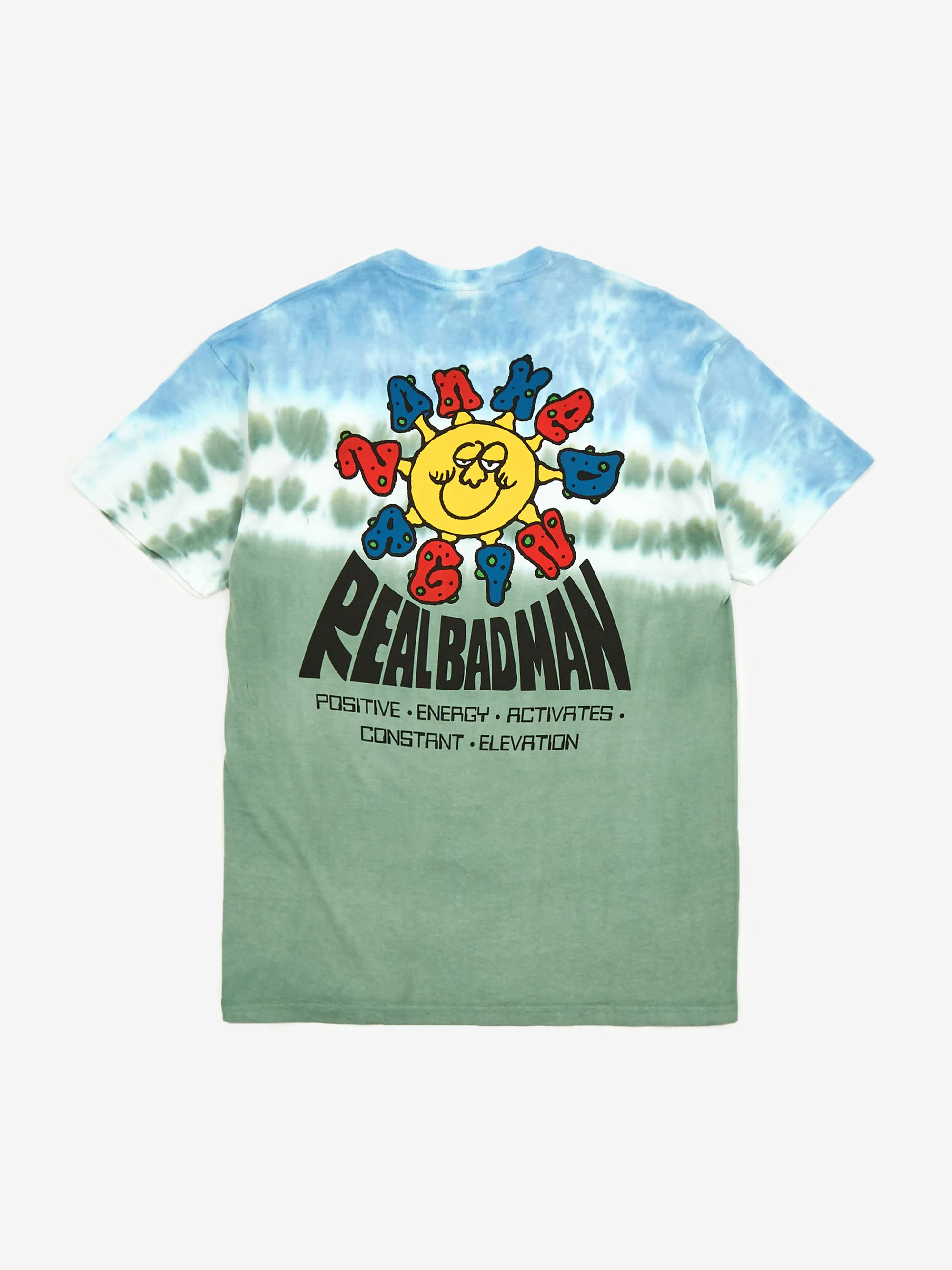 Real Bad Man Delic Sun Tie Dye Shortsleeve T-Shirt - Blue/Green - Image 4