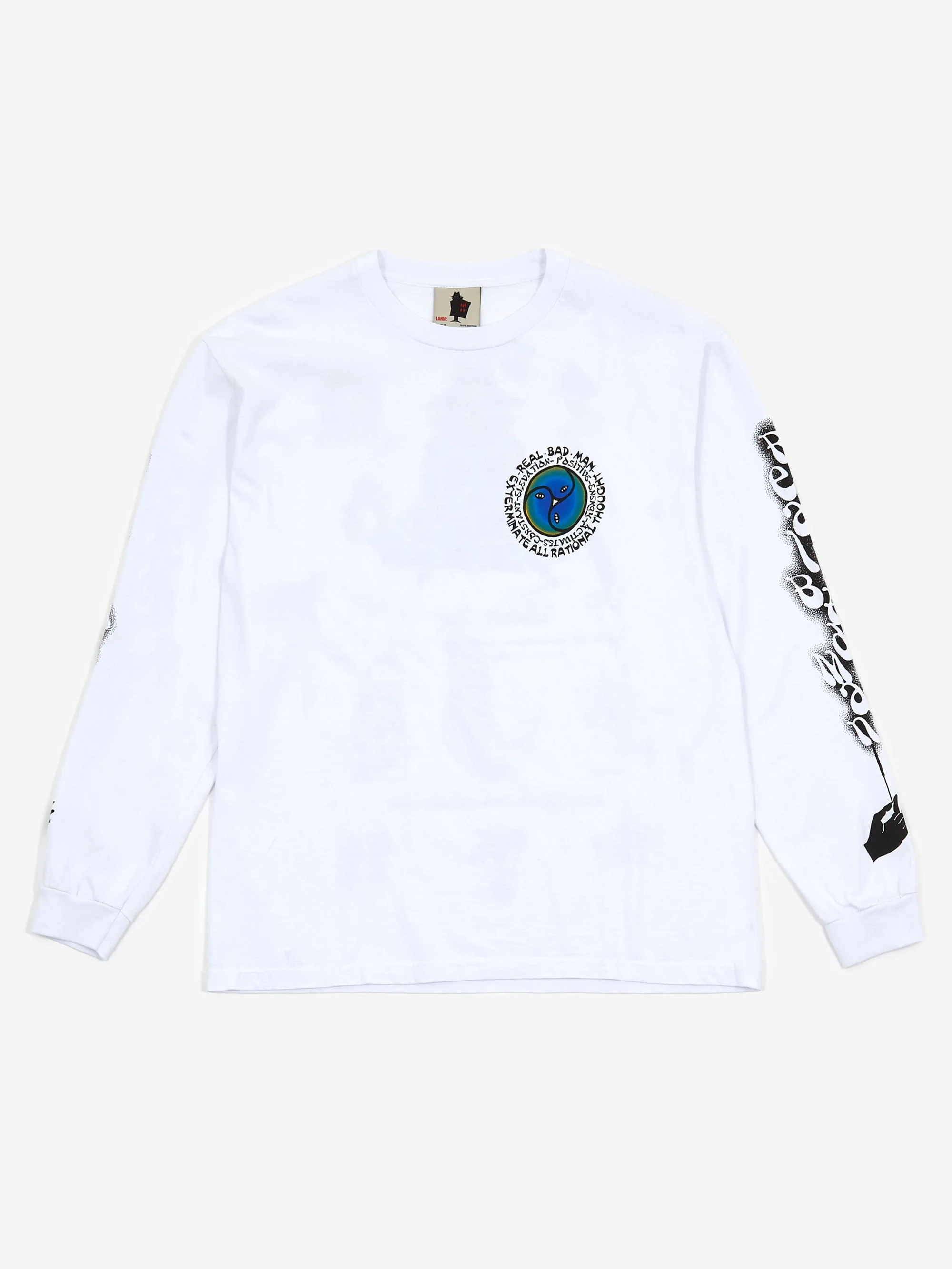 Real Bad Man Natural Fragrance Longsleeve T-Shirt - White