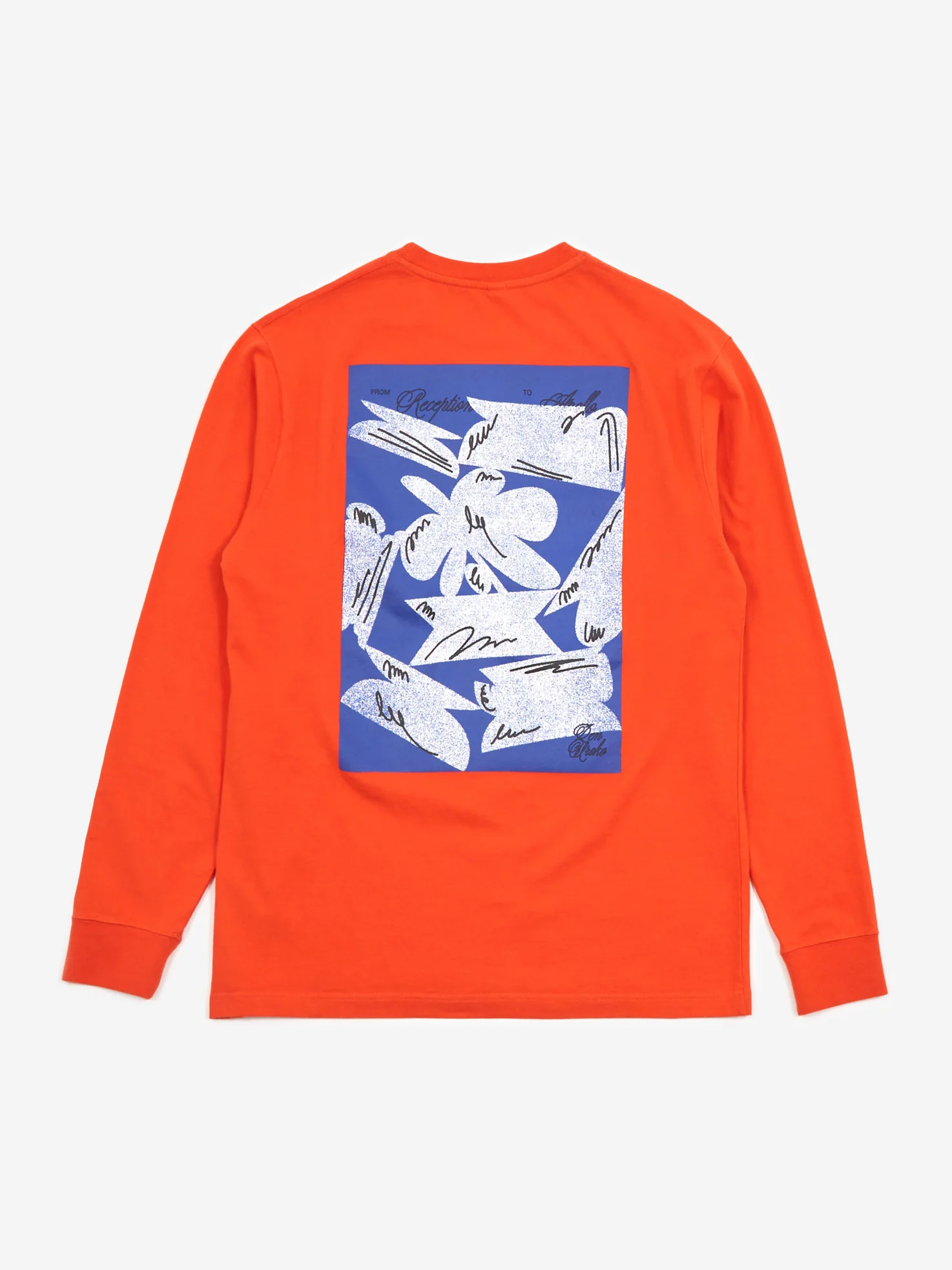 Reception Apollo Bar LS Pocket Tee - Mandarin Red