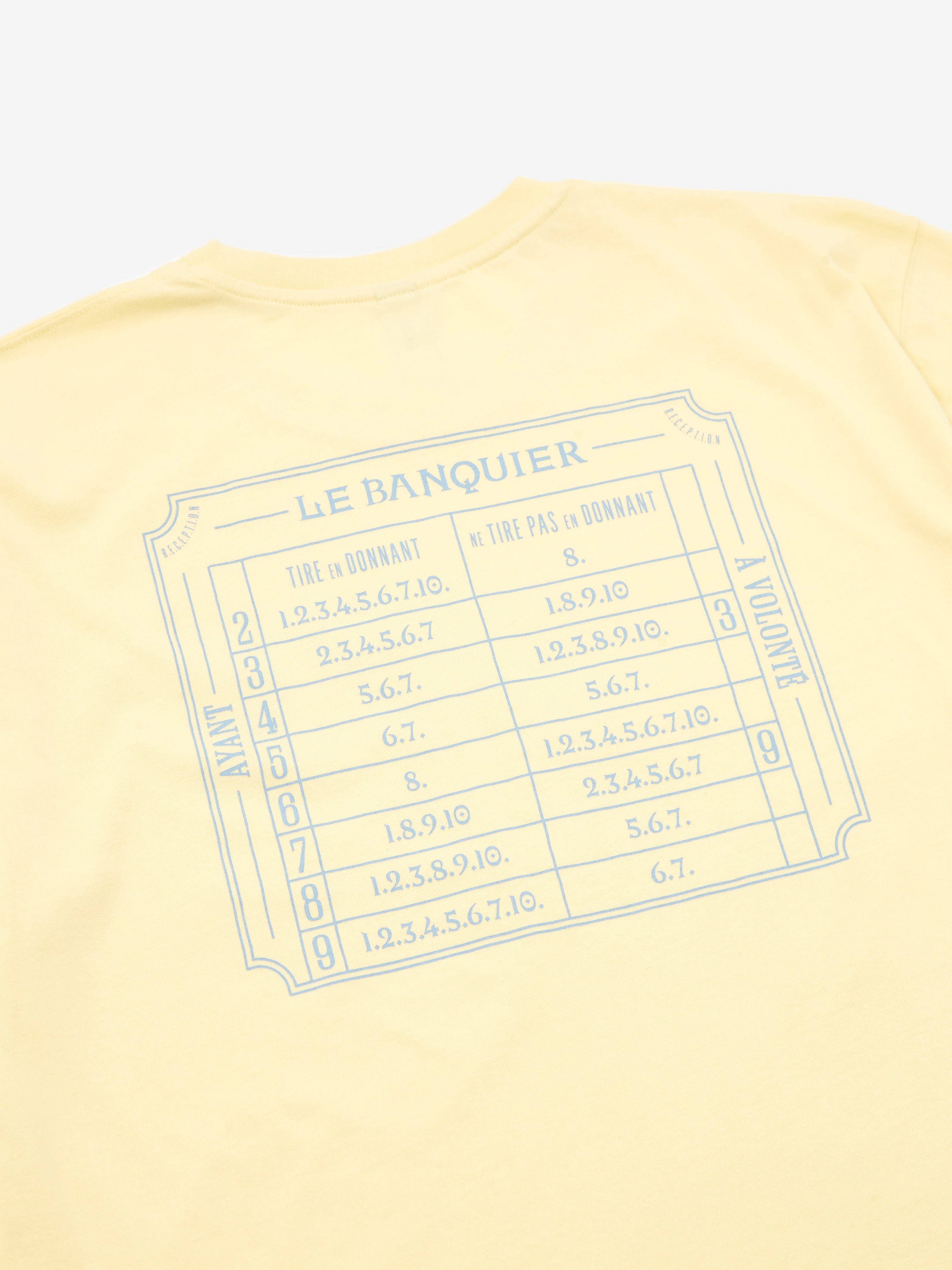 Reception Bank Short Sleeve T-Shirt - Pale Yellow - Image 4