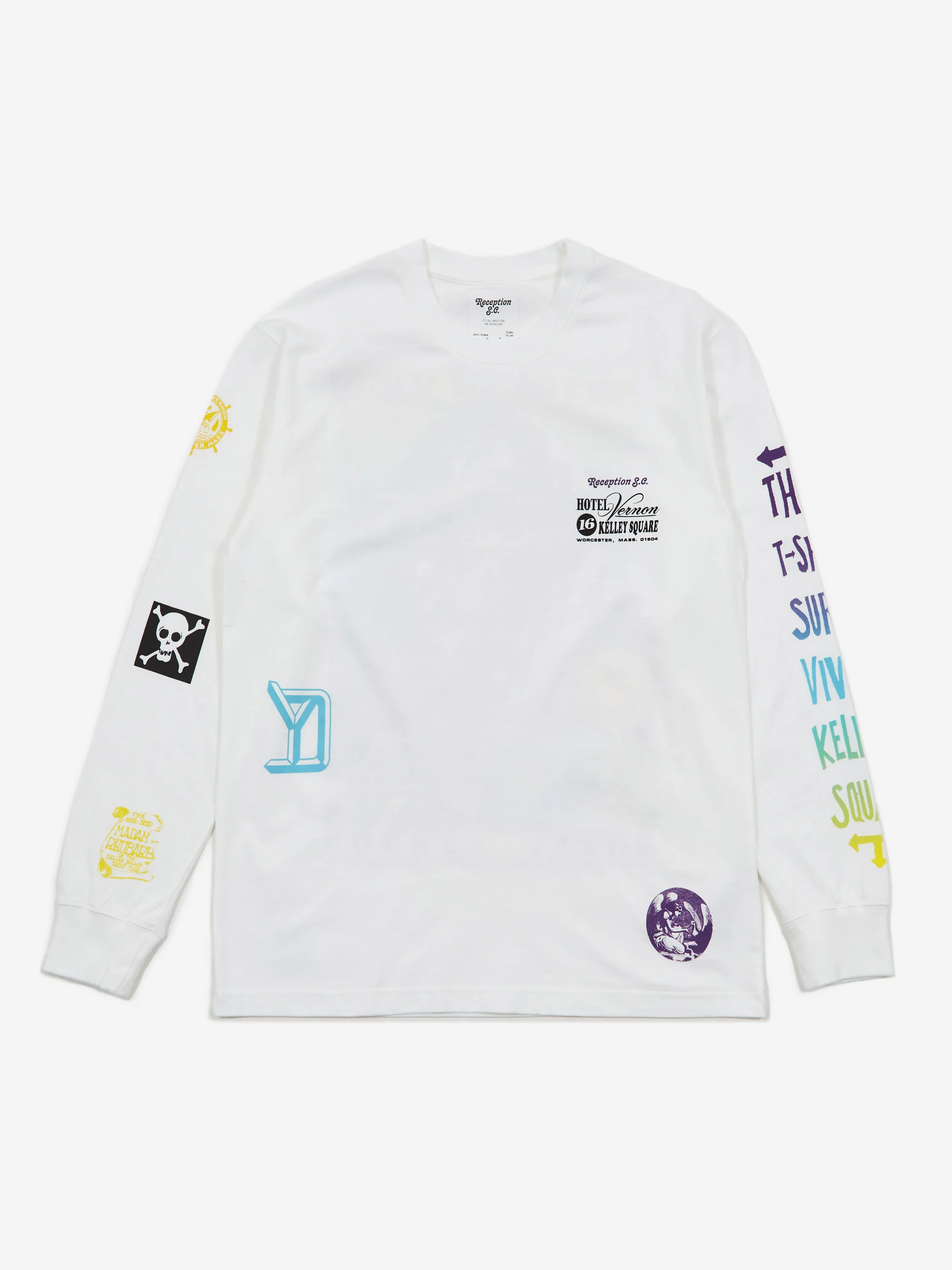 Reception Hotel Vernon Longsleeve T-Shirt - White - Image 2