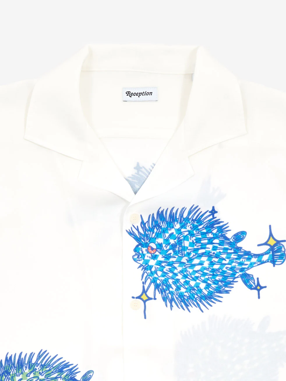 Reception Puffer Shortsleeve Bowling Shirt - White - Image 2