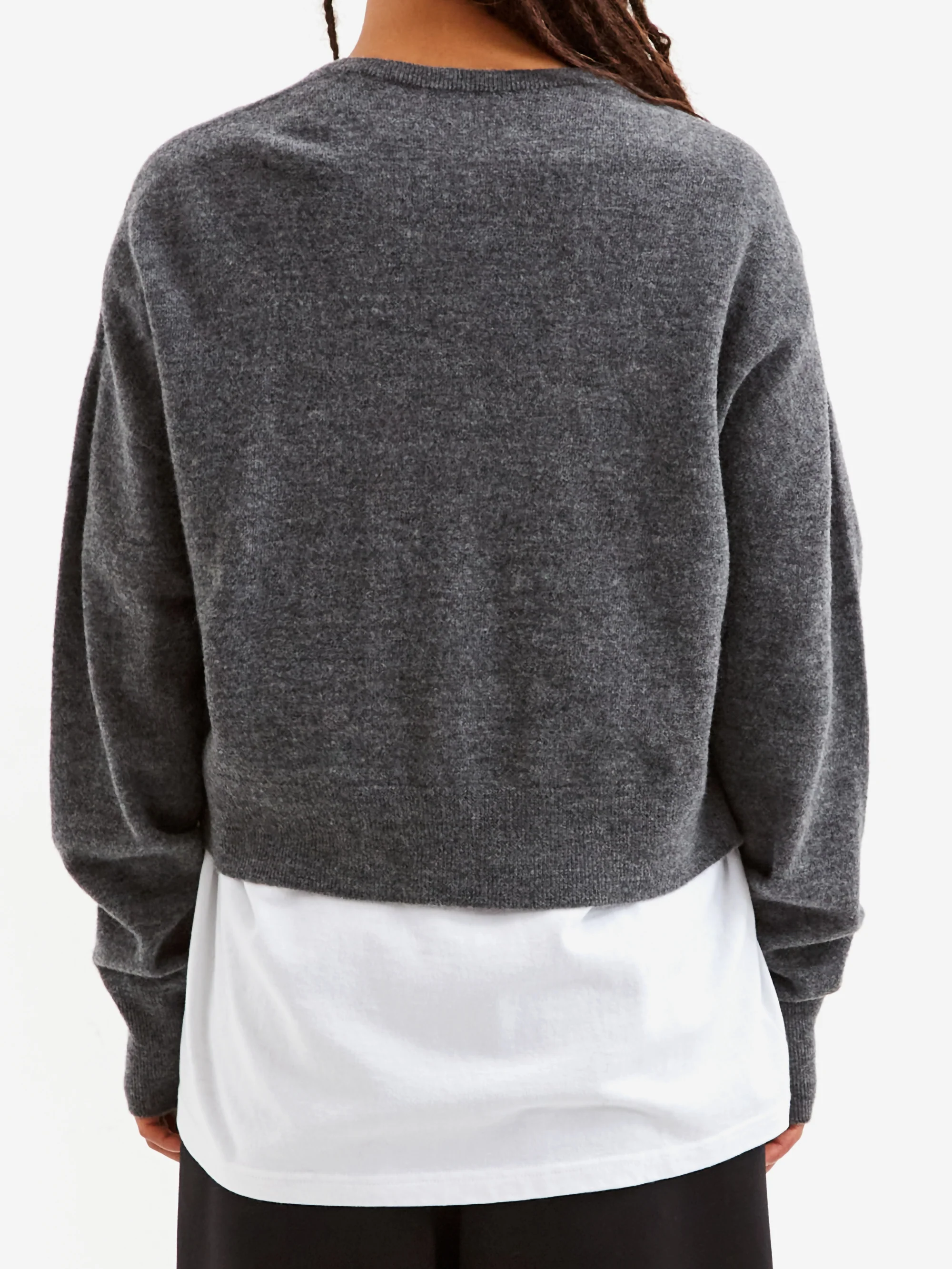 RhodolirioN Boiled Wool Knit Cardigan - Grey - Image 3