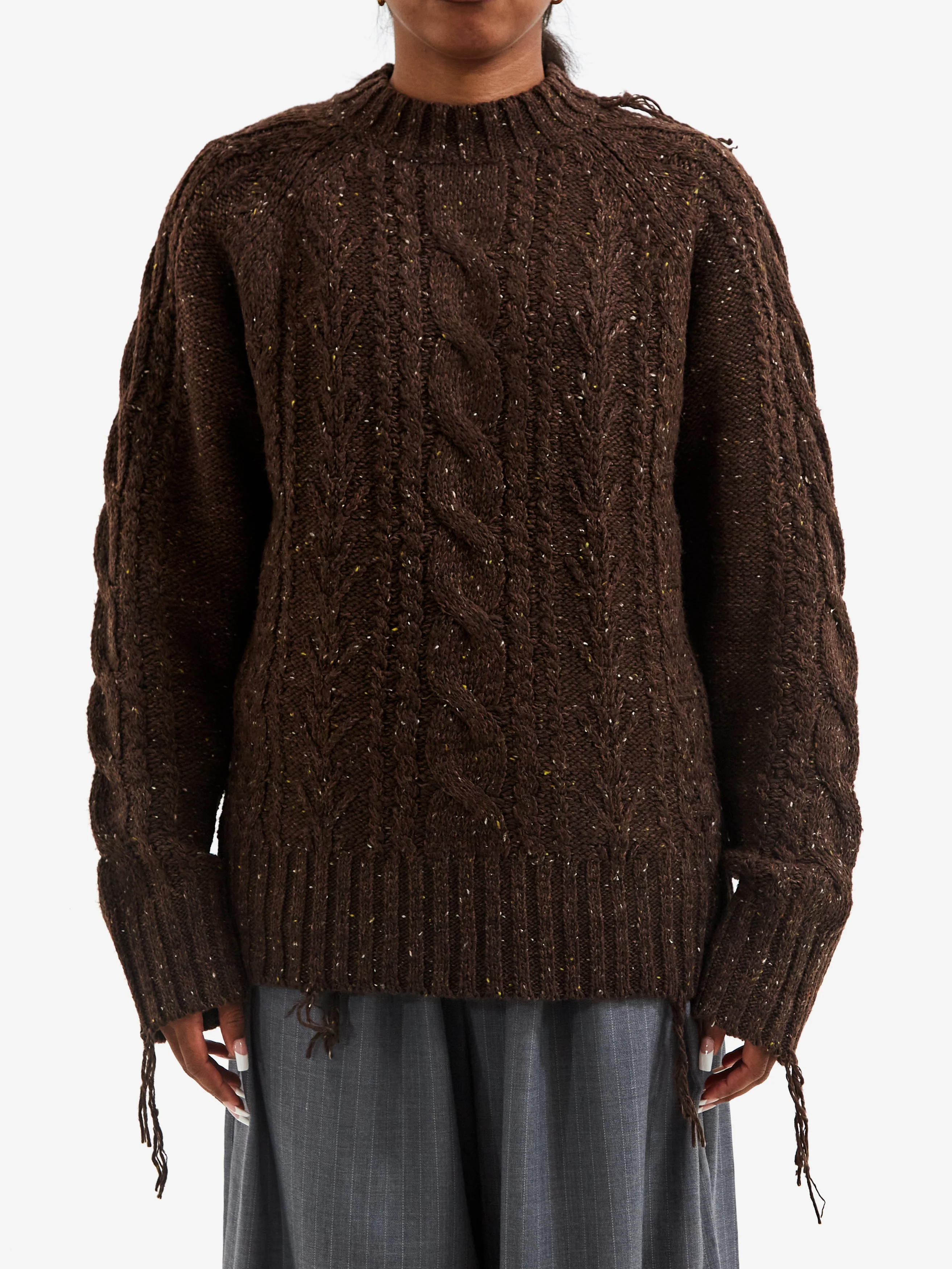 Rhodolirion Fisherman Sweater - Brown