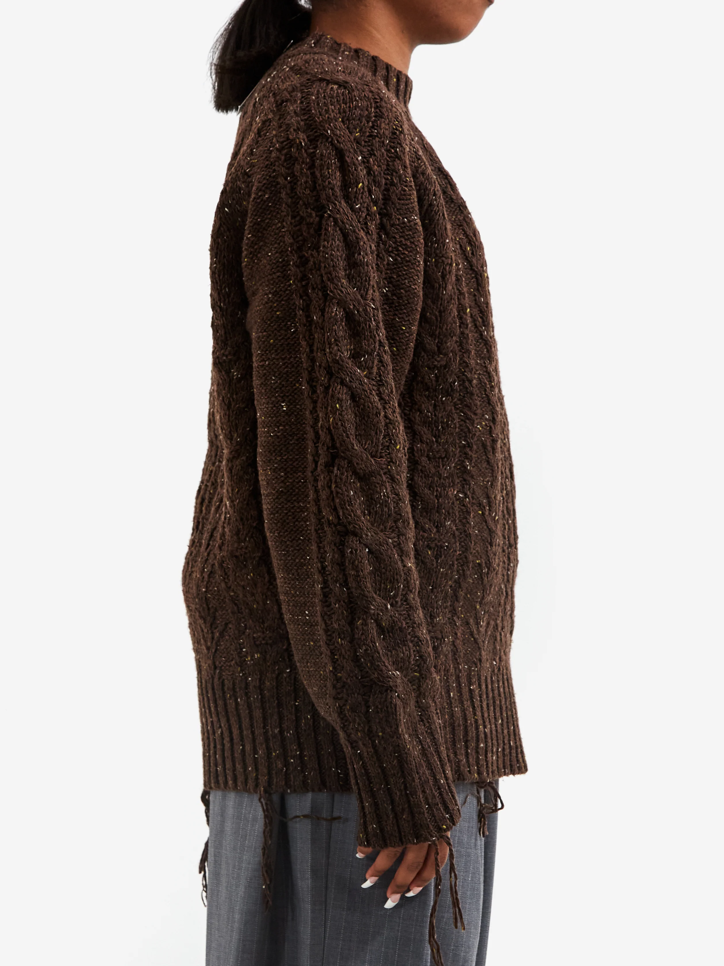 Rhodolirion Fisherman Sweater - Brown - Image 2