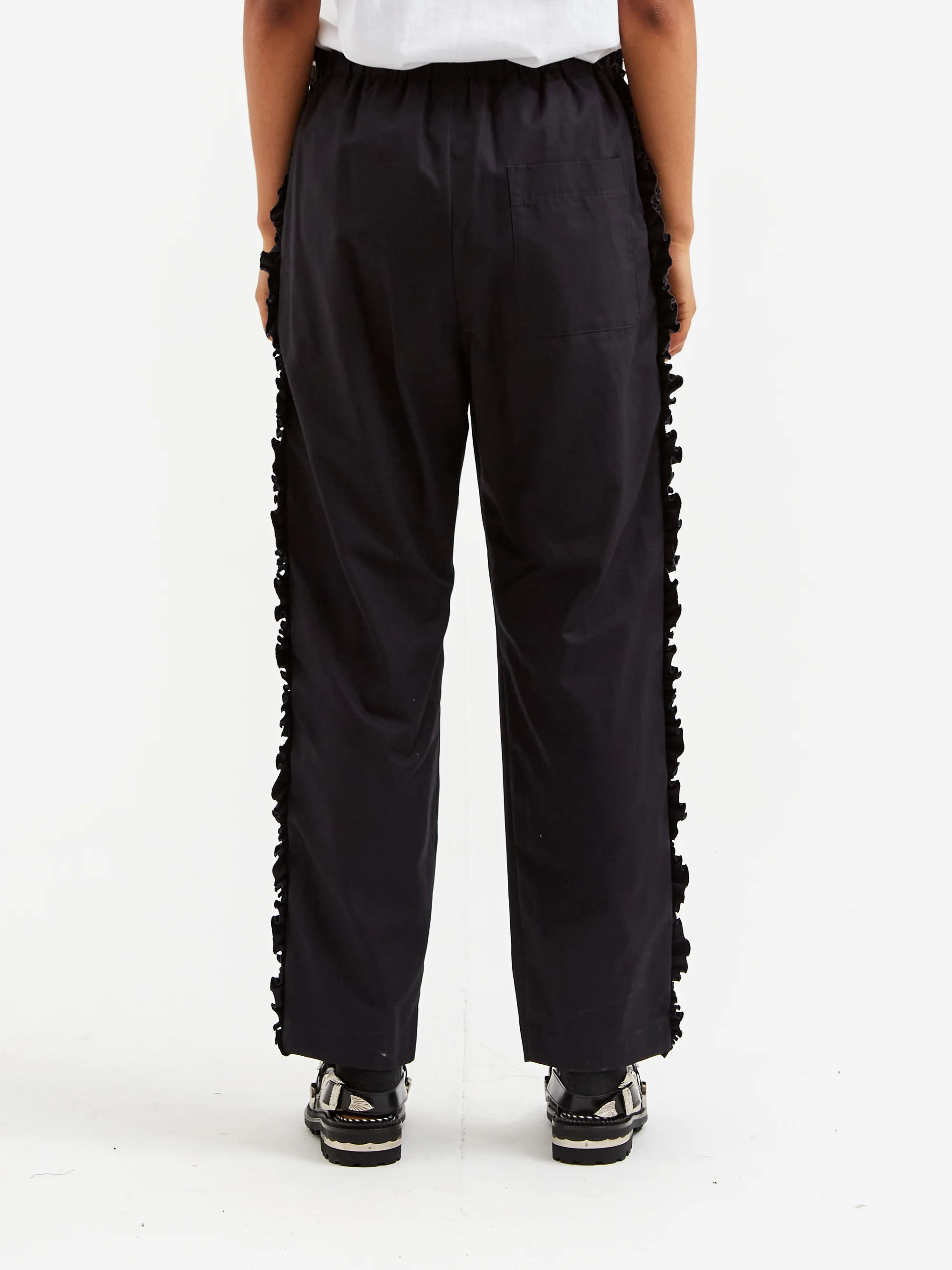 RhodolirioN Frill Side Stripe Pant - Typewriter - Image 3