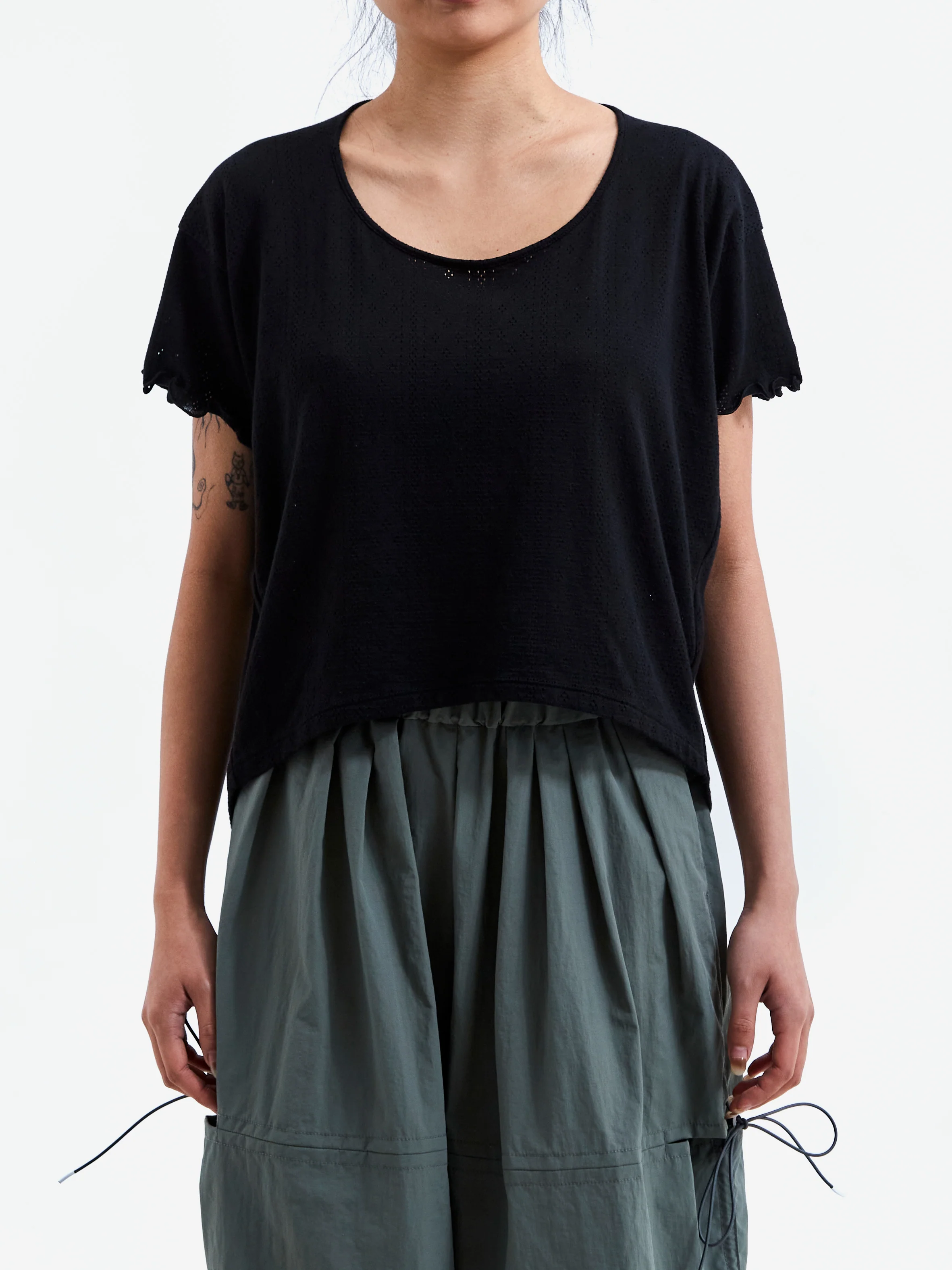 RhodolirioN Holed Spencer Tee - Core Black