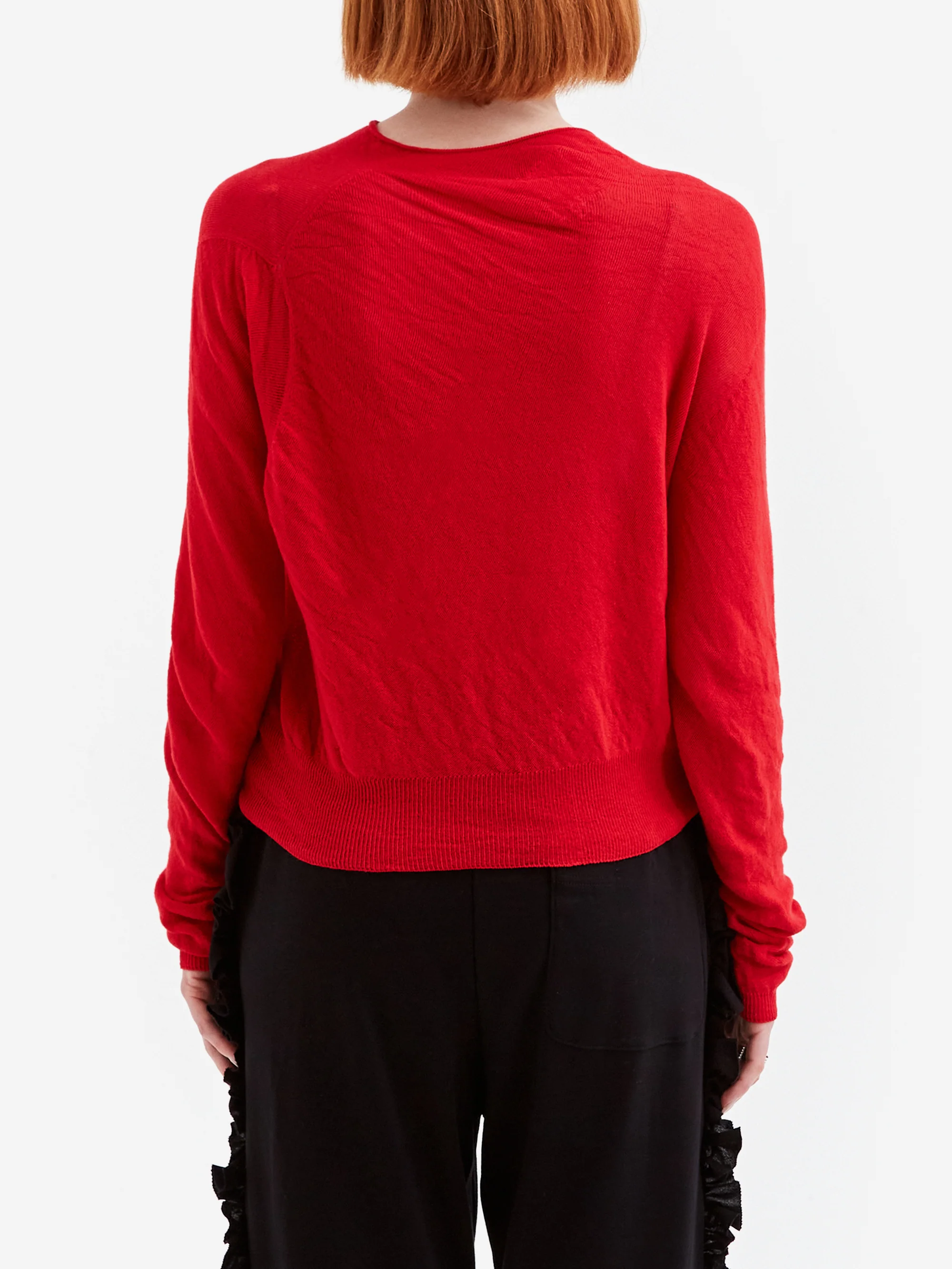 RhodolirioN Mockneck Sheer Sweater - Red - Image 3
