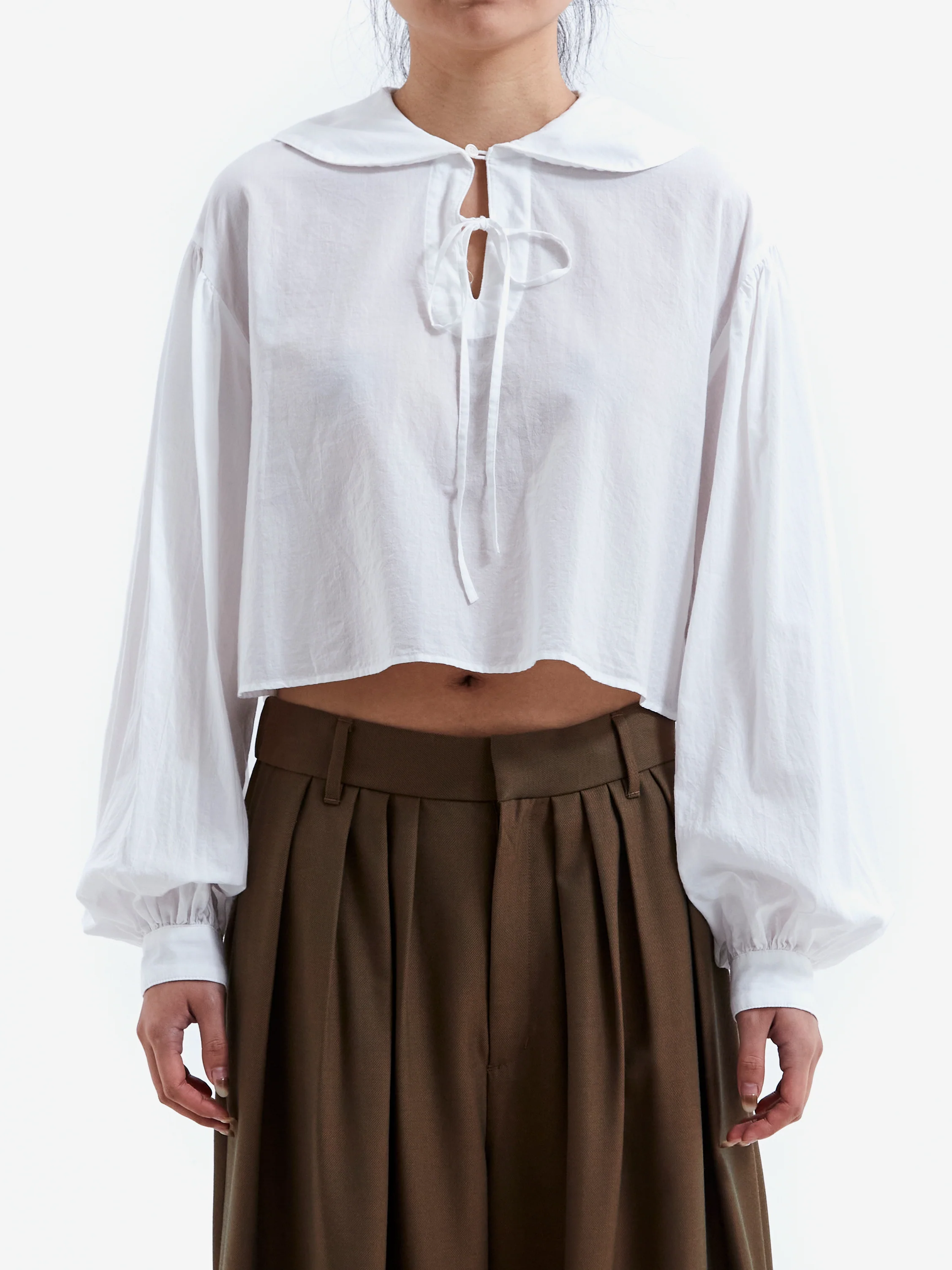 RhodolirioN Sailor Collar Spencer Shirt - Off White