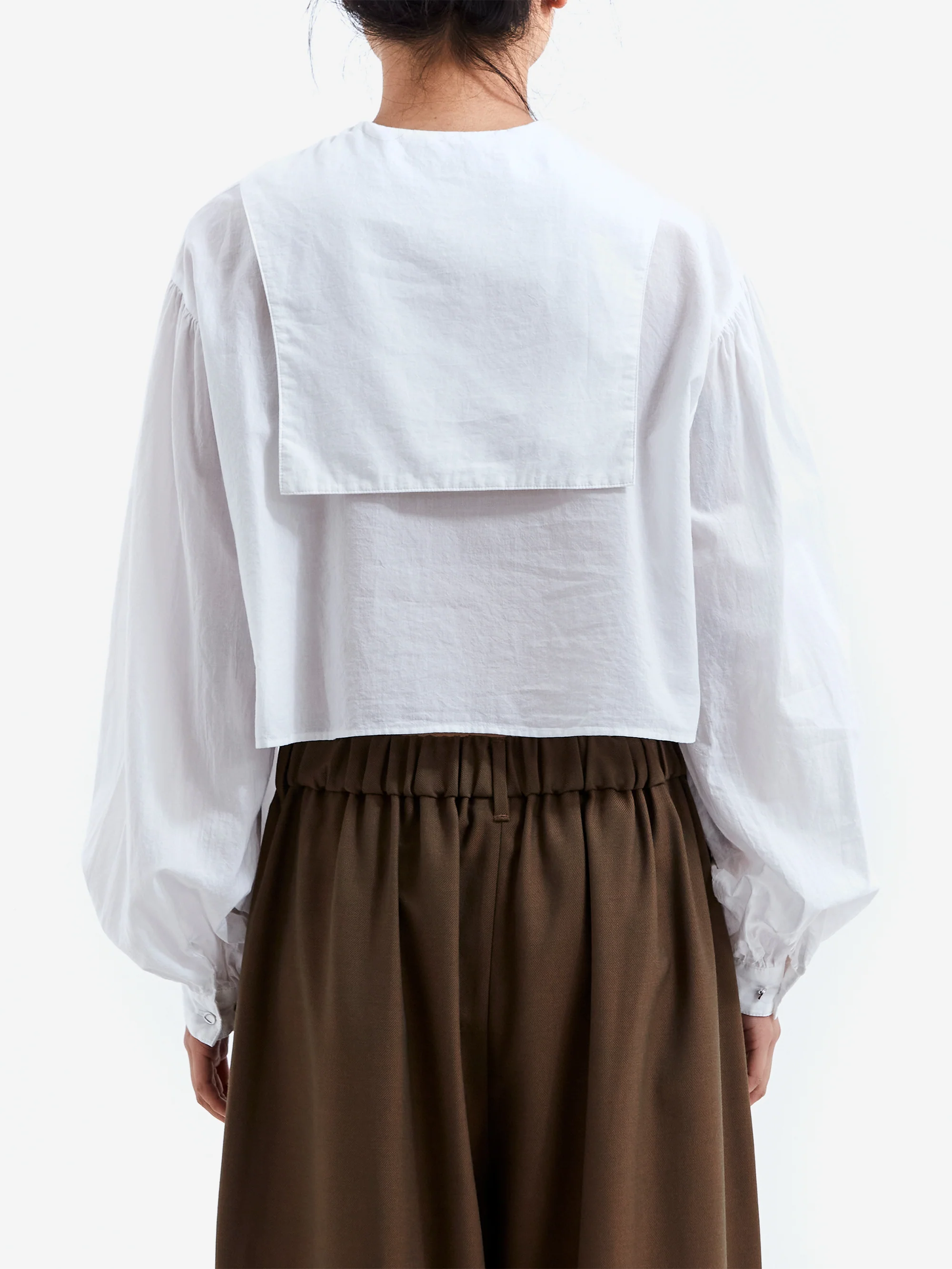 RhodolirioN Sailor Collar Spencer Shirt - Off White - Image 3