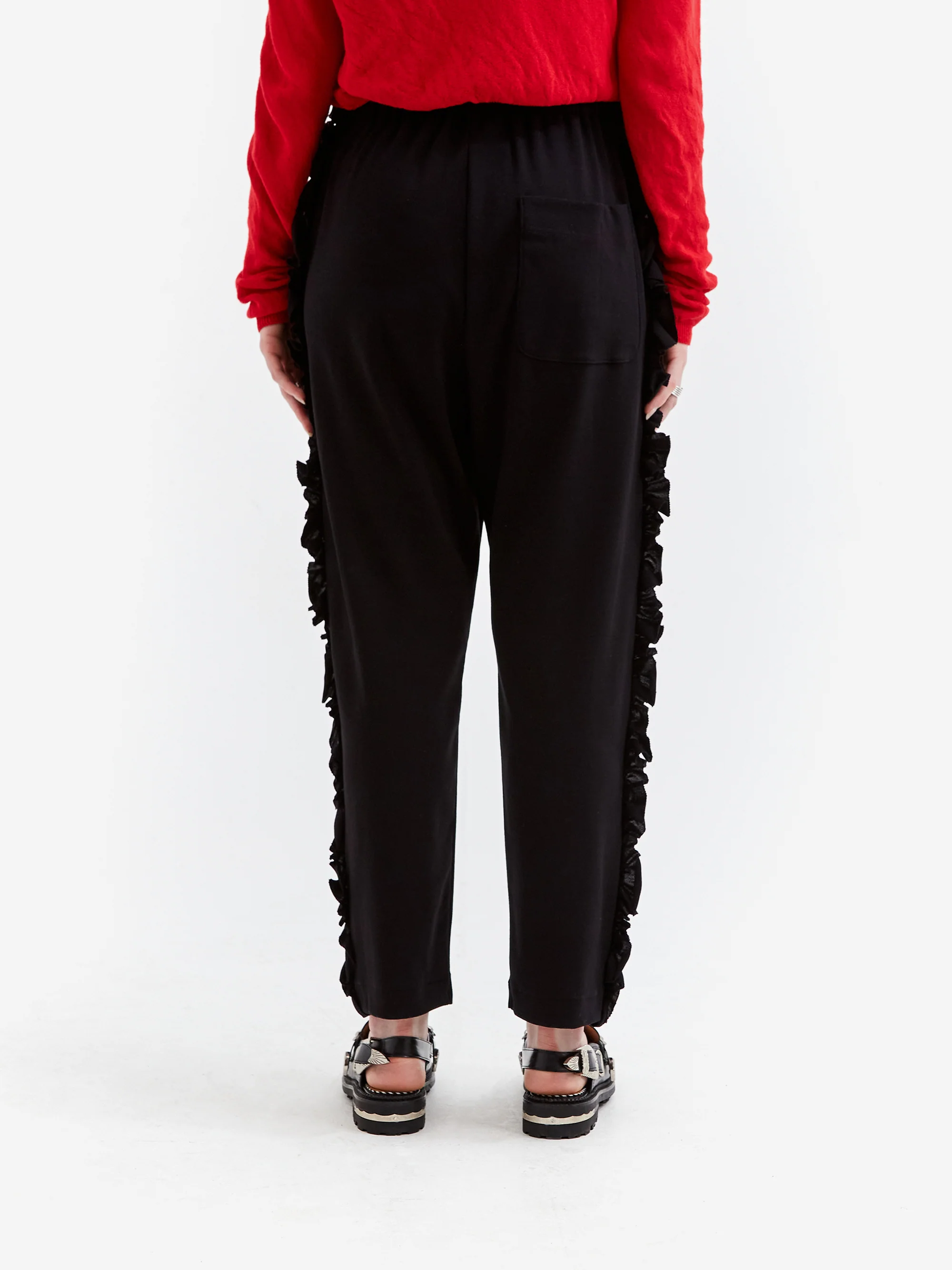 RhodolirioN Swallow Frill Side Pants - Black - Image 3