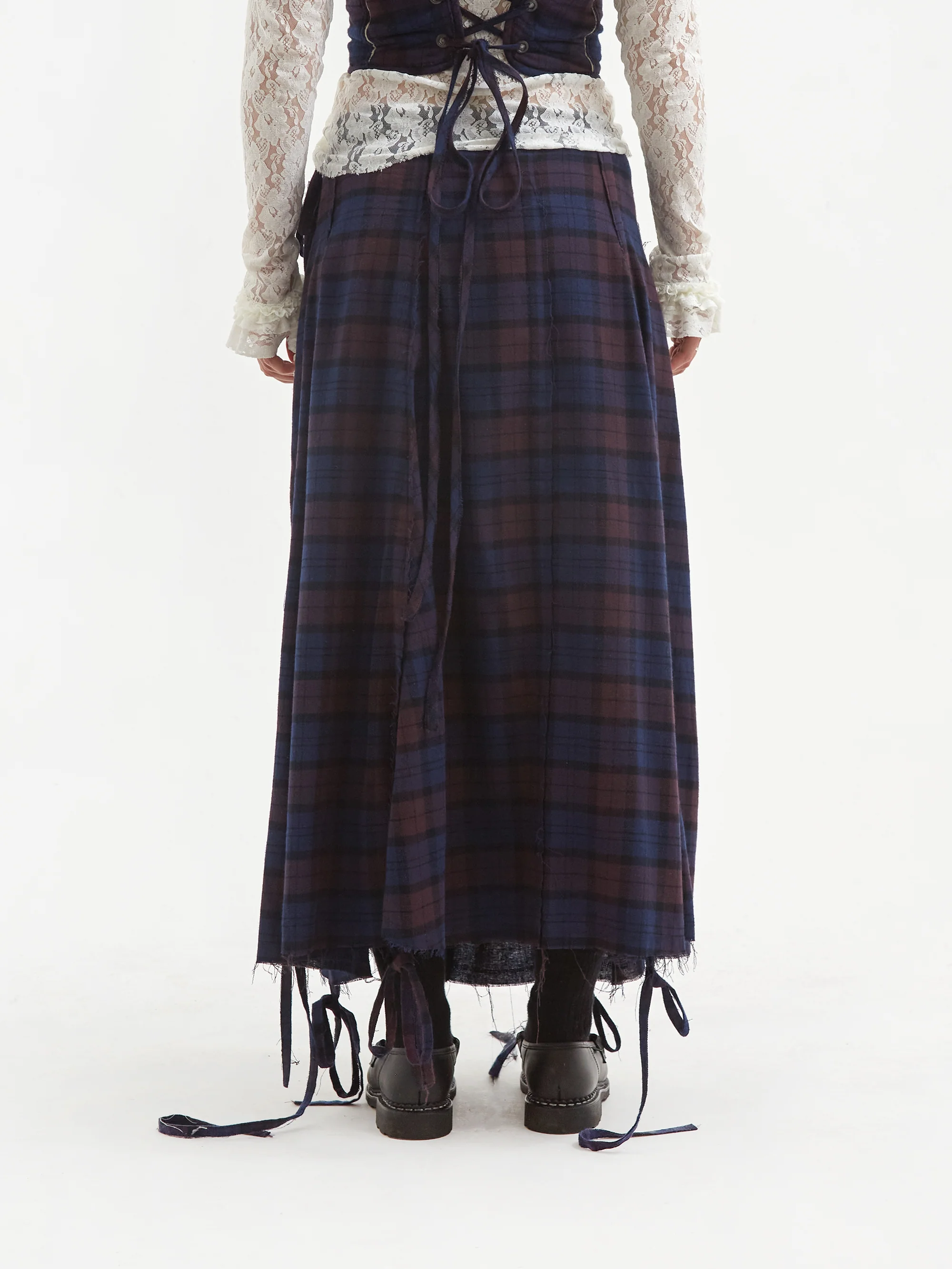 Romina Ferrari Wrap Skirt - Check - Image 3