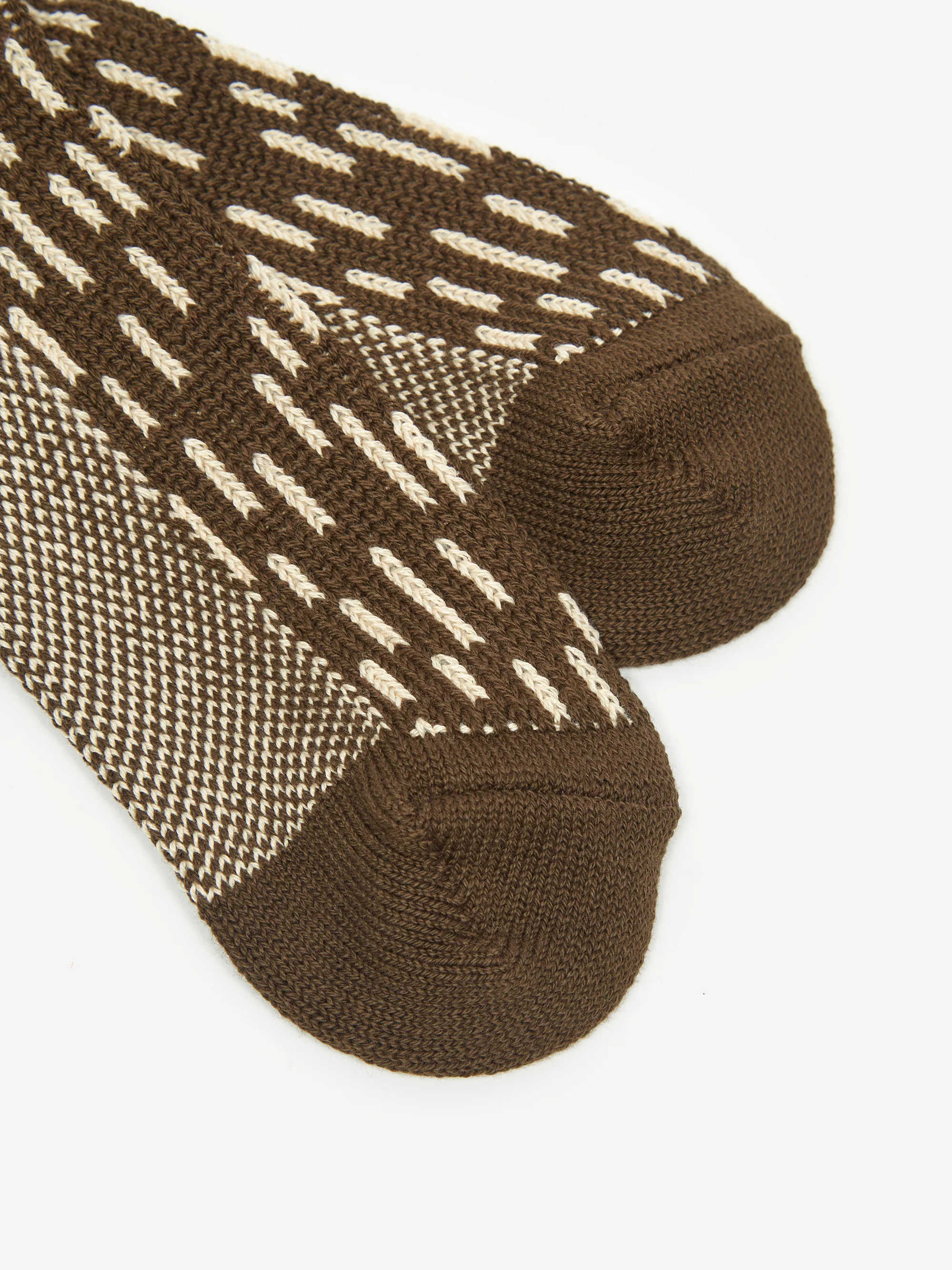 RoToTo R1431 Crew Sock W - Dark Brown/Ivory - Image 3