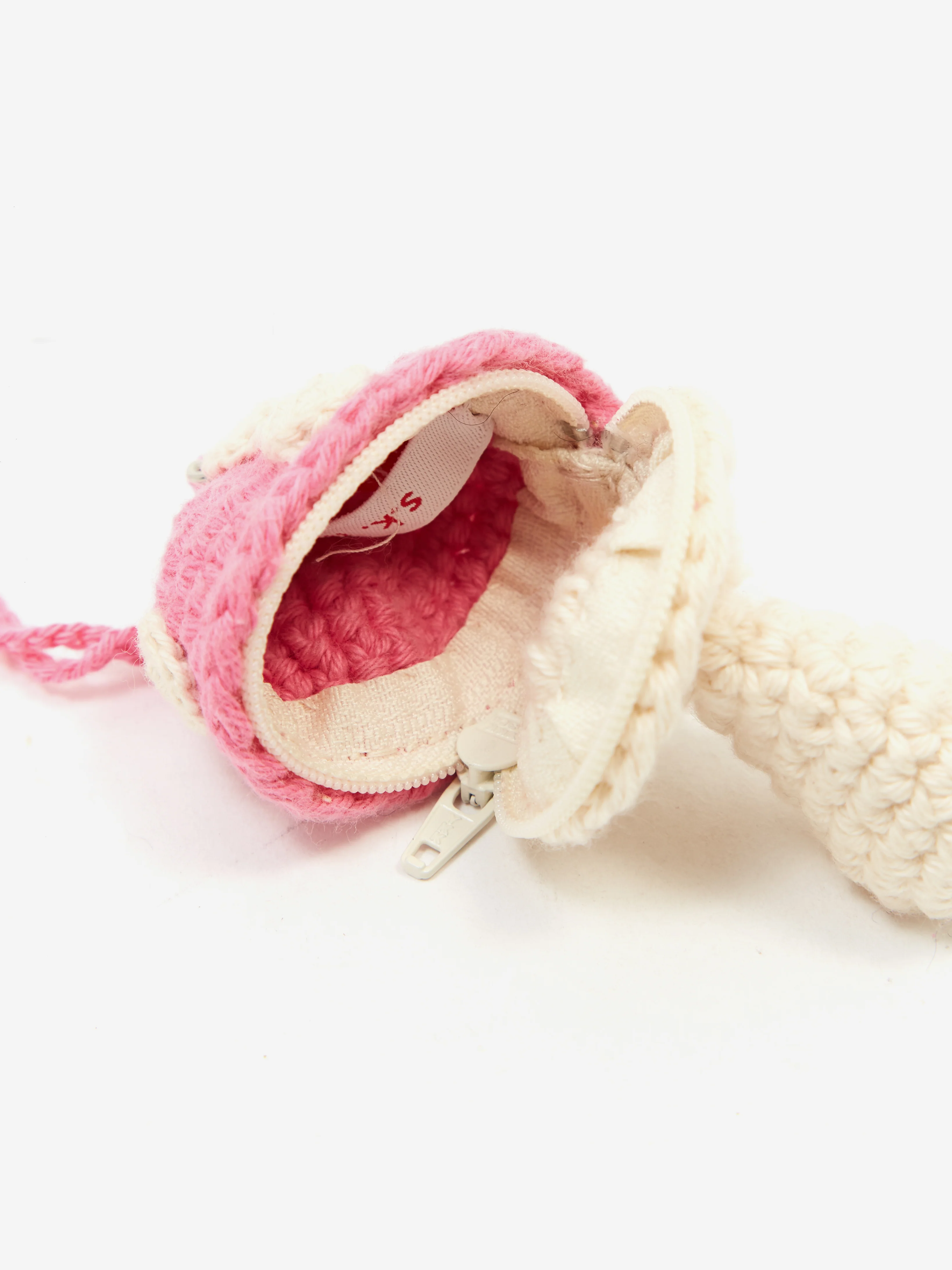 s.k. manor hill Medium Mushroom Keychain/Necklace - Pink Cotton - Image 2