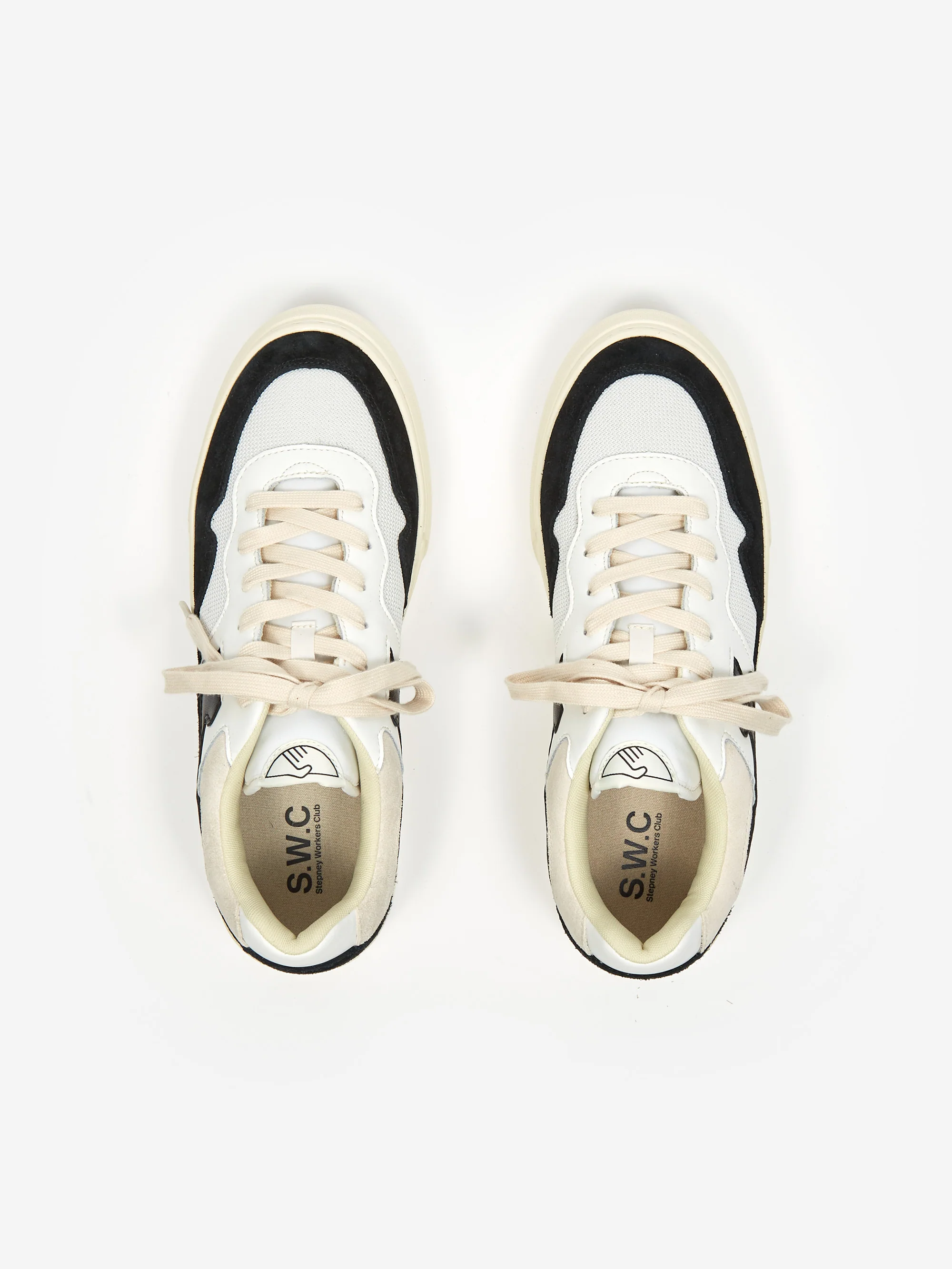 S.W.C Stepney Workers Club Pearl S-Strike Suede Mix - White/Black - Image 6