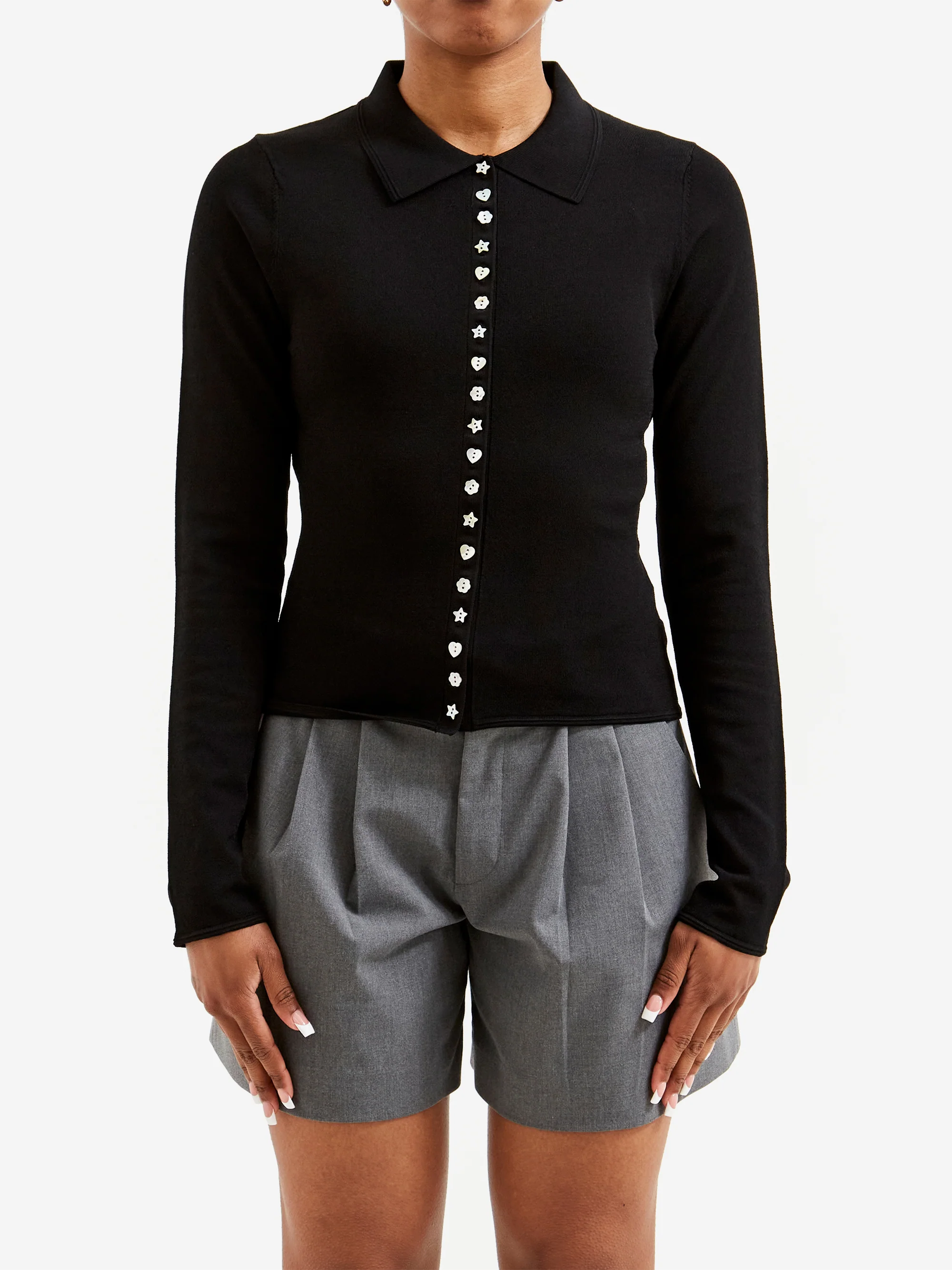 Sandy Liang Fiction Cardigan - Black