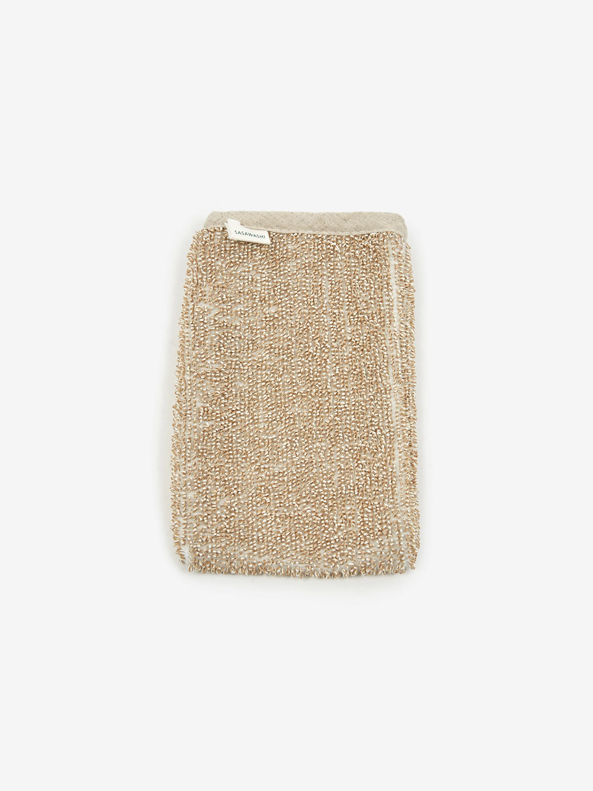 Sasawashi Japanese Deep Exfoliating Body Scrub Mitt - Natural