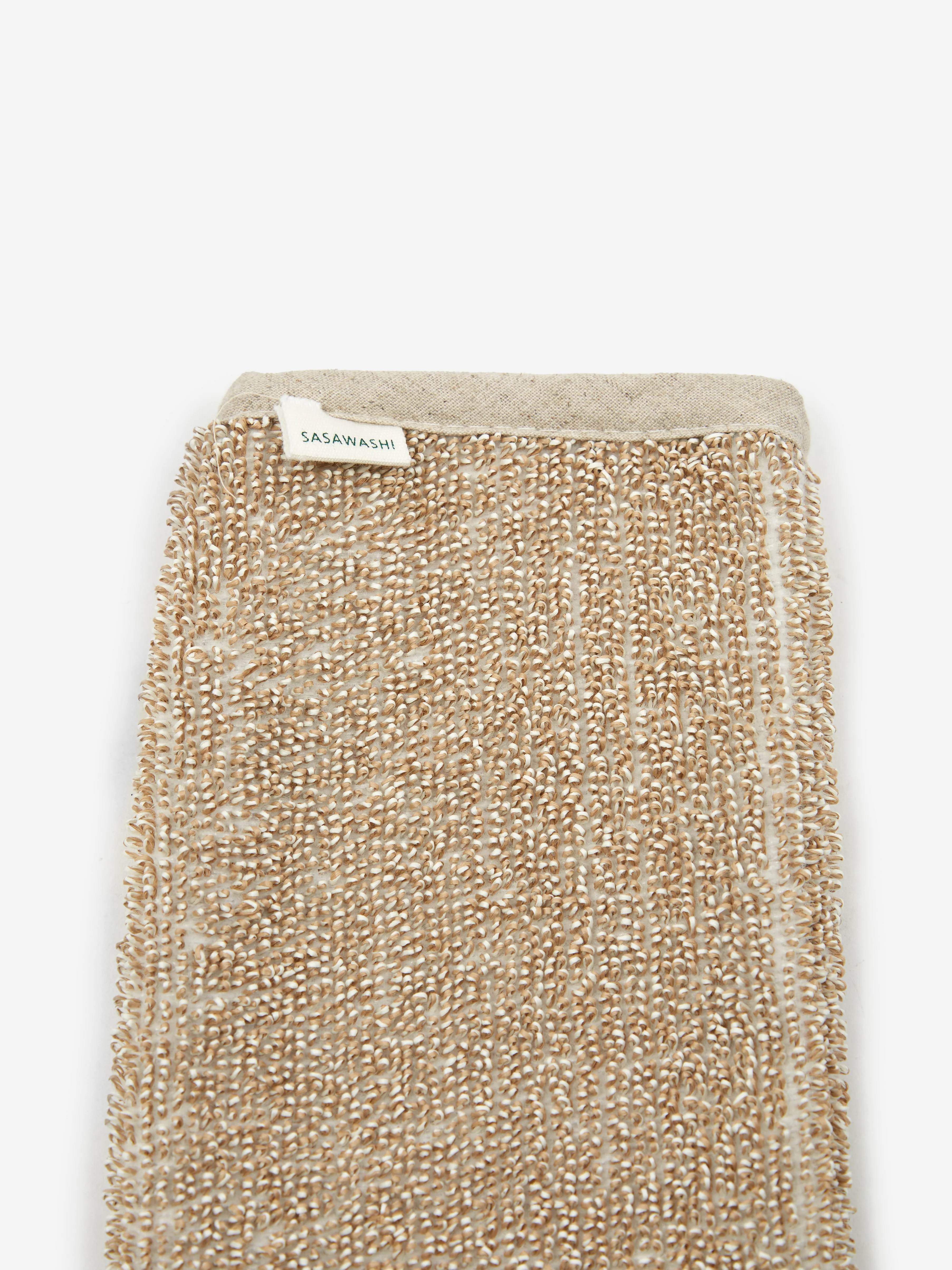 Sasawashi Japanese Deep Exfoliating Body Scrub Mitt - Natural - Image 2