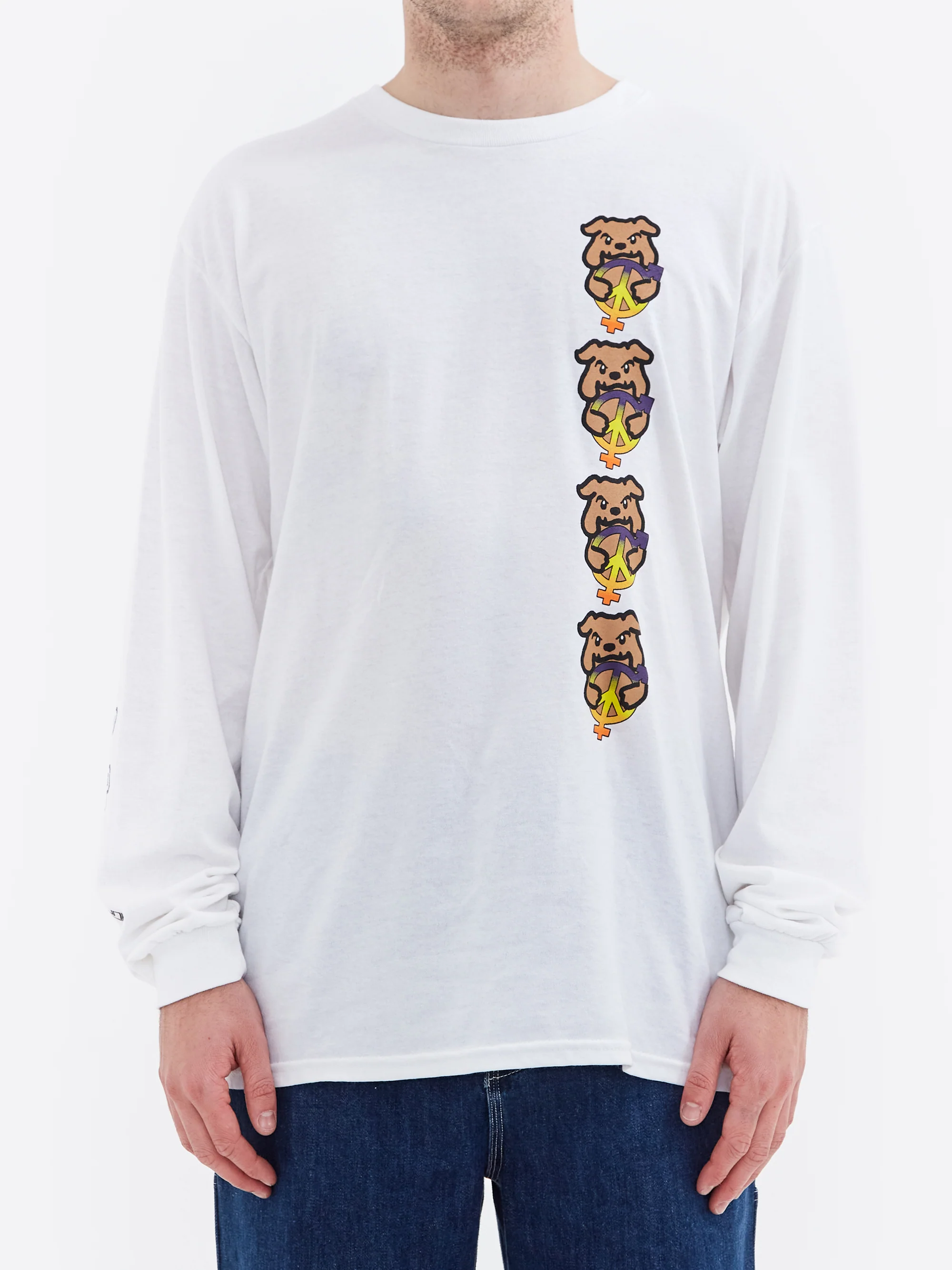 Sexhippies Bully OG Long Sleeve T-Shirt - White - Image 2