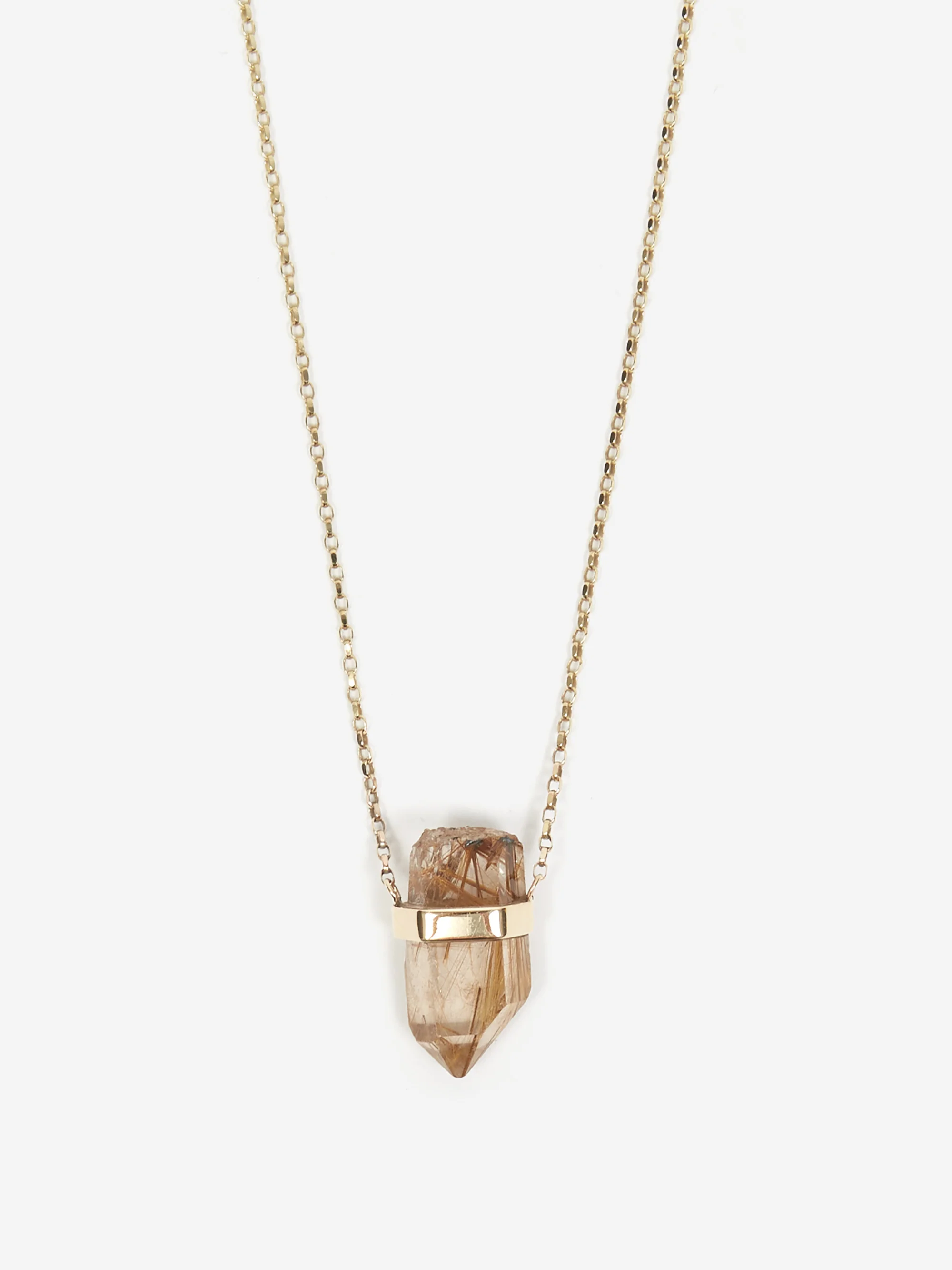 She's Lost Control Golden Rutile Necklace - Gold