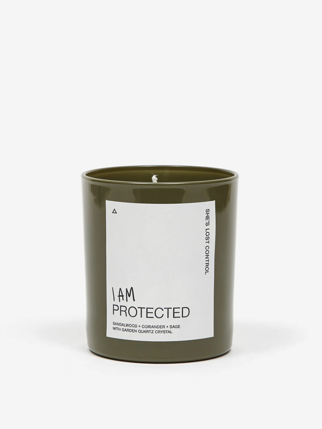 She's Lost Control I Am Protected Candle - Green
