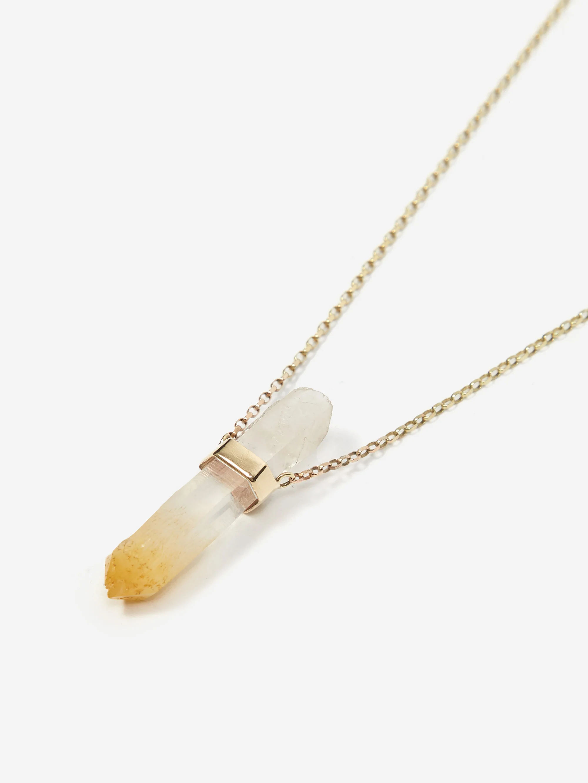 She's Lost Control Mango Quartz Necklace - Gold - Image 3