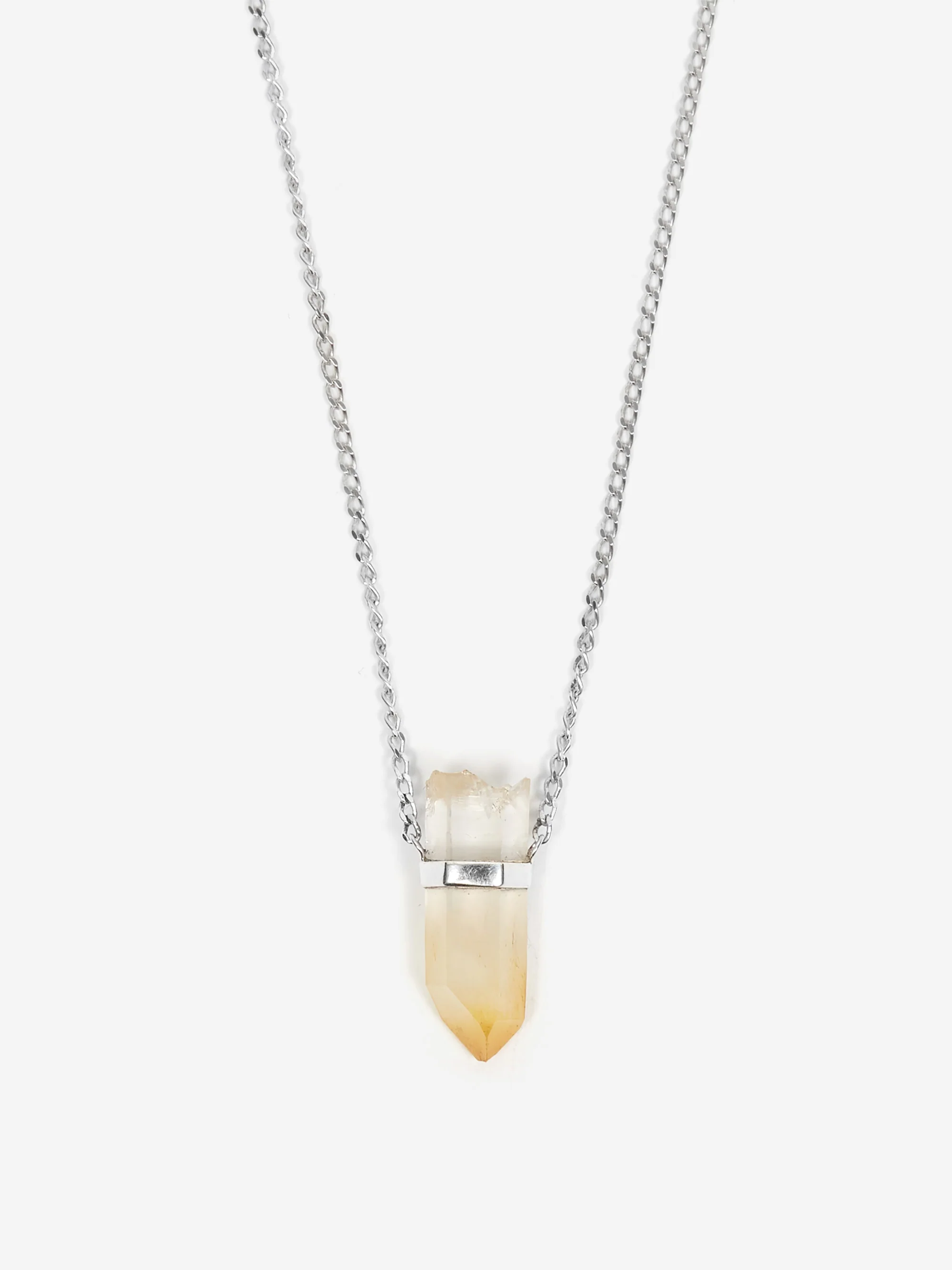 She's Lost Control Mango Quartz Necklace - Silver