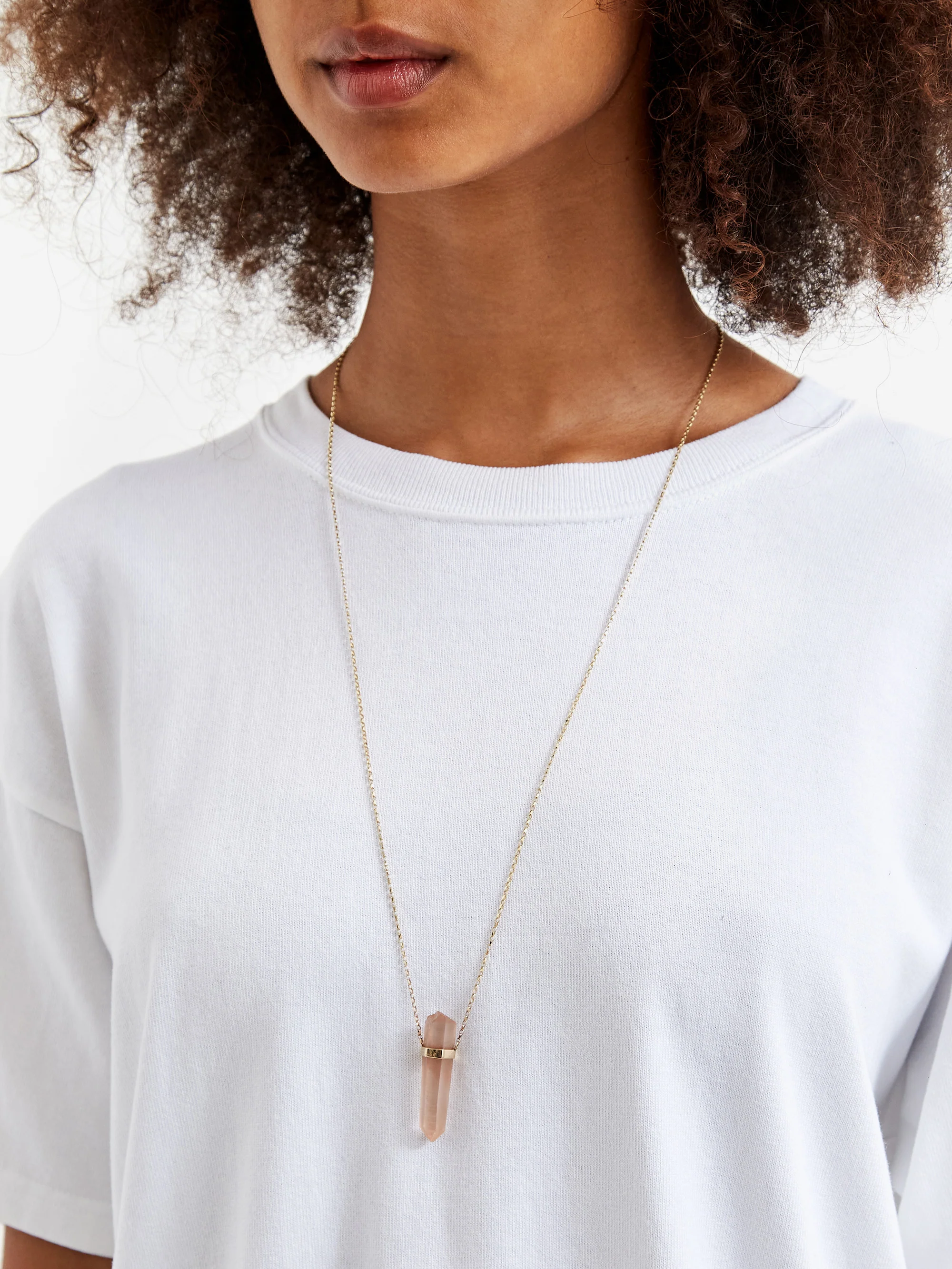 She's Lost Control Salmon Lemurian Necklace - Gold - Image 6