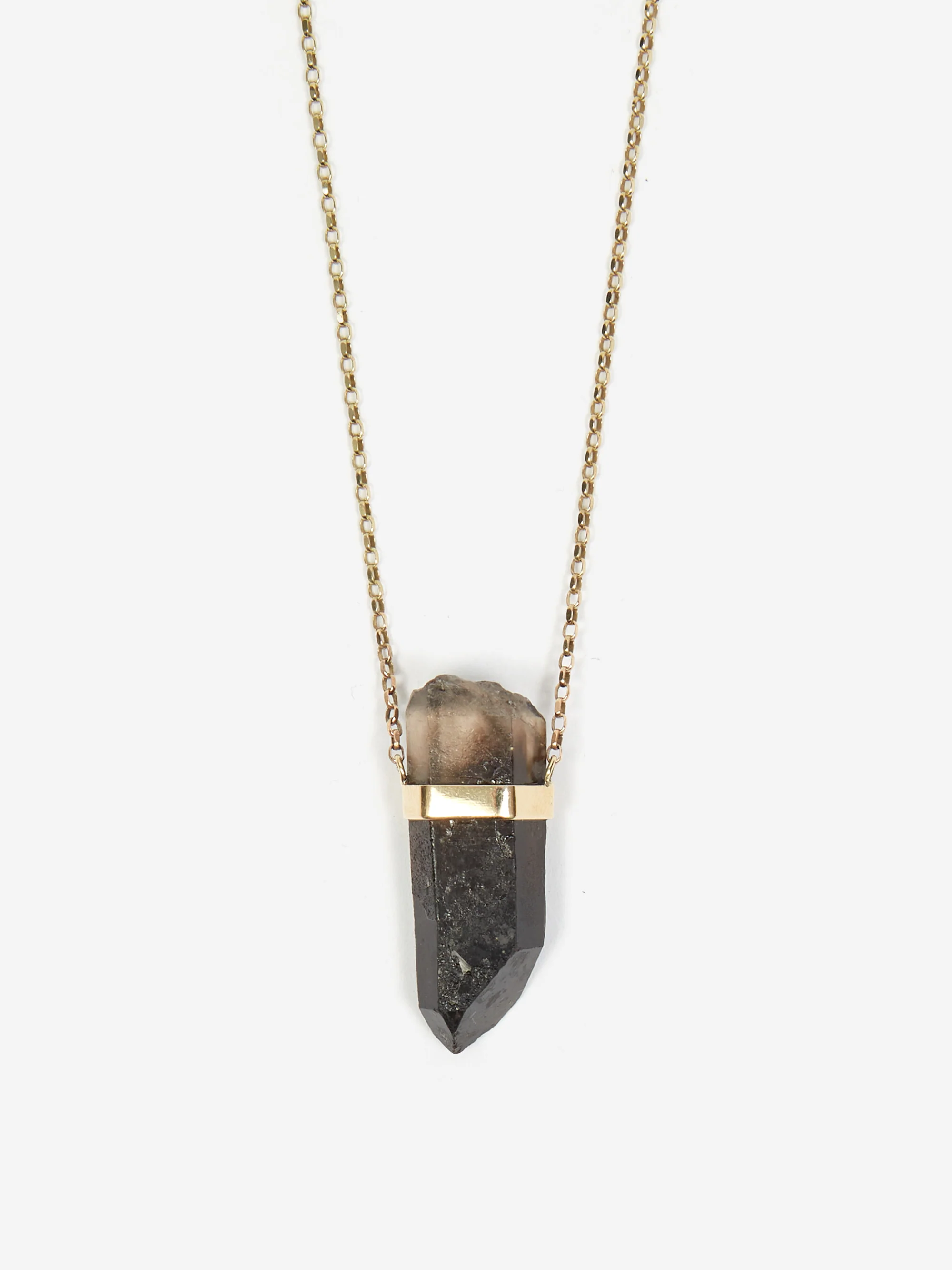 She's Lost Control Smokey Quartz Necklace - Gold
